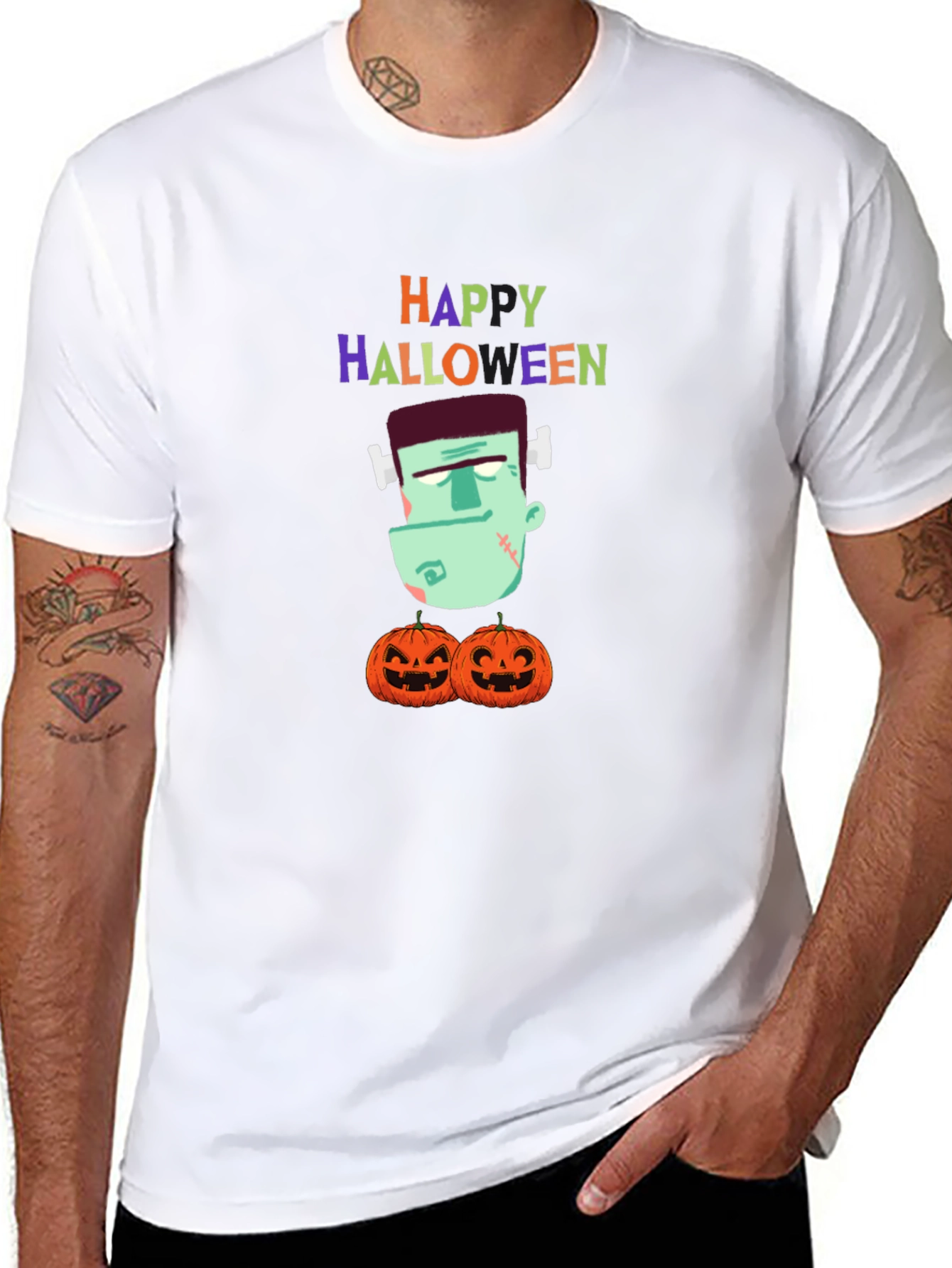 Happy Halloween Frankenstein Graphic Tee