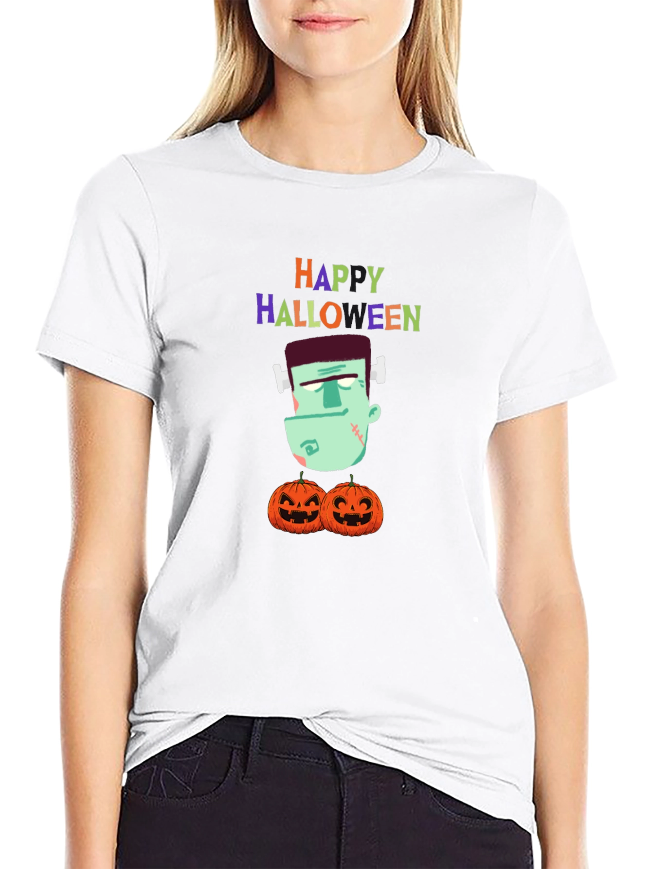 Happy Halloween Frankenstein Graphic Tee