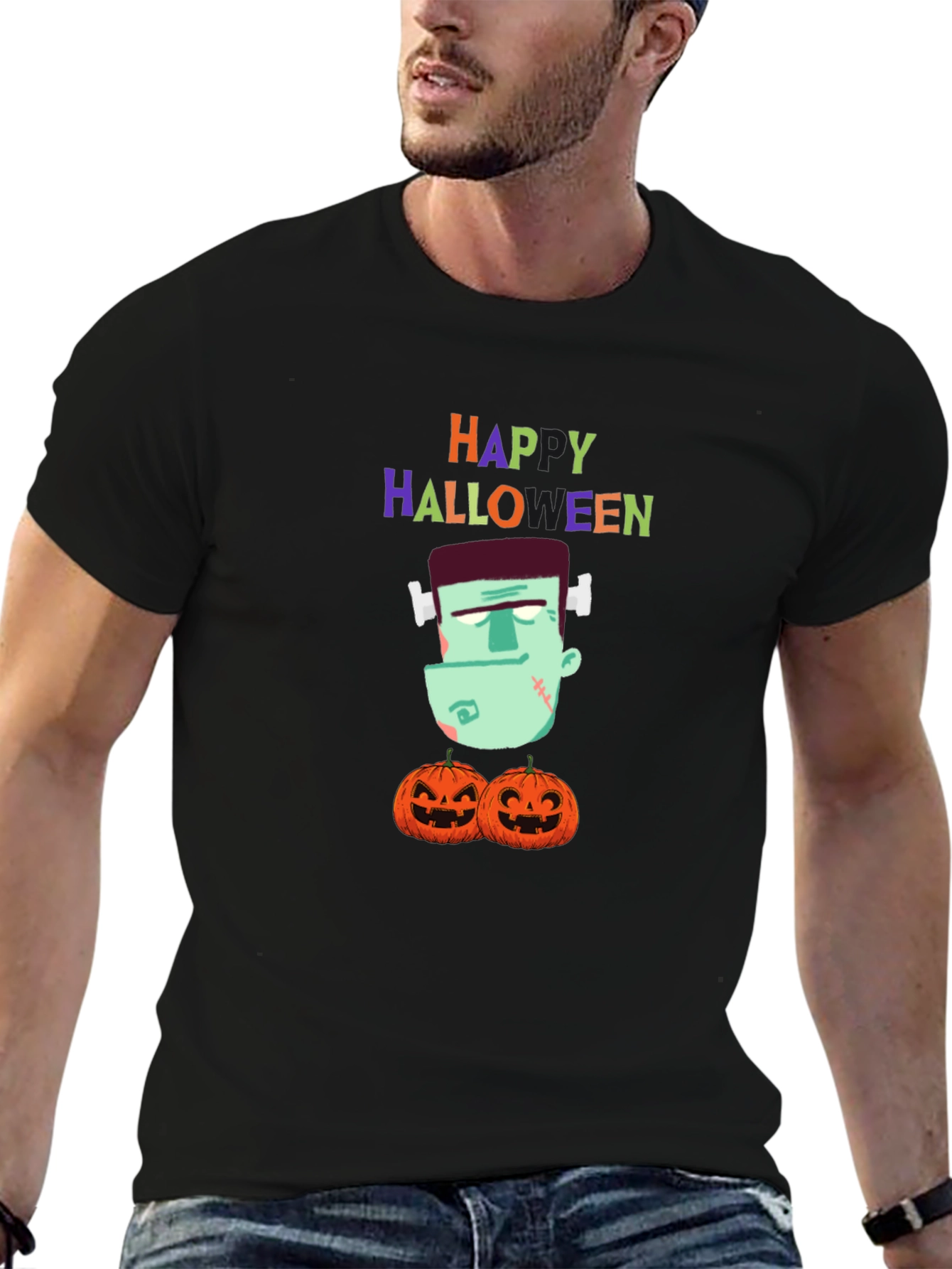 Happy Halloween Frankenstein Graphic Tee