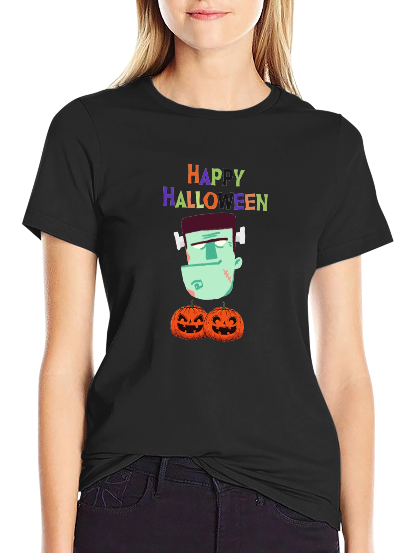 Happy Halloween Frankenstein Graphic Tee