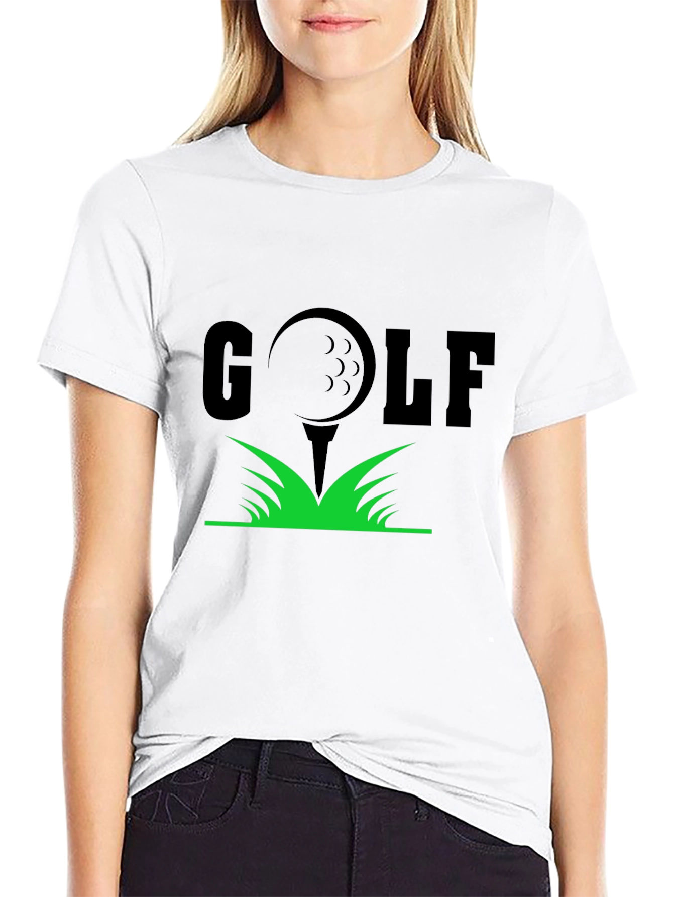 Golf Tee T-Shirt - Black Cotton