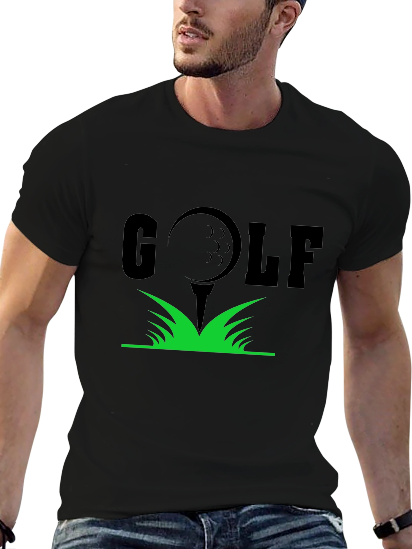Golf Tee T-Shirt - Black Cotton