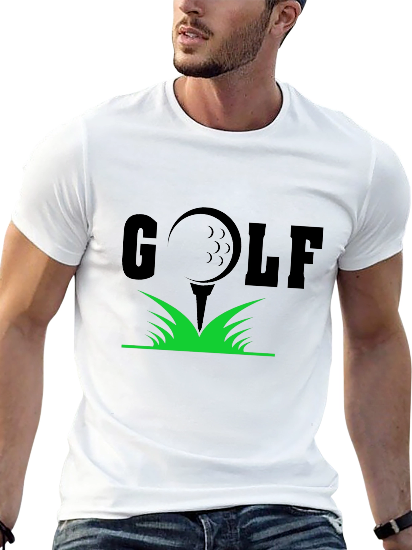 Golf Tee T-Shirt - Black Cotton