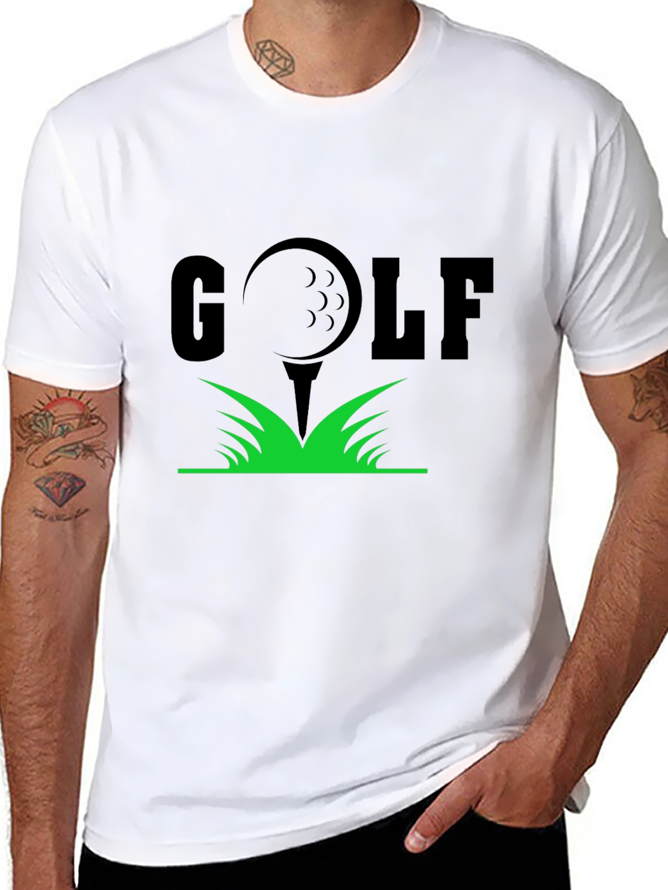 Golf Tee T-Shirt - Black Cotton