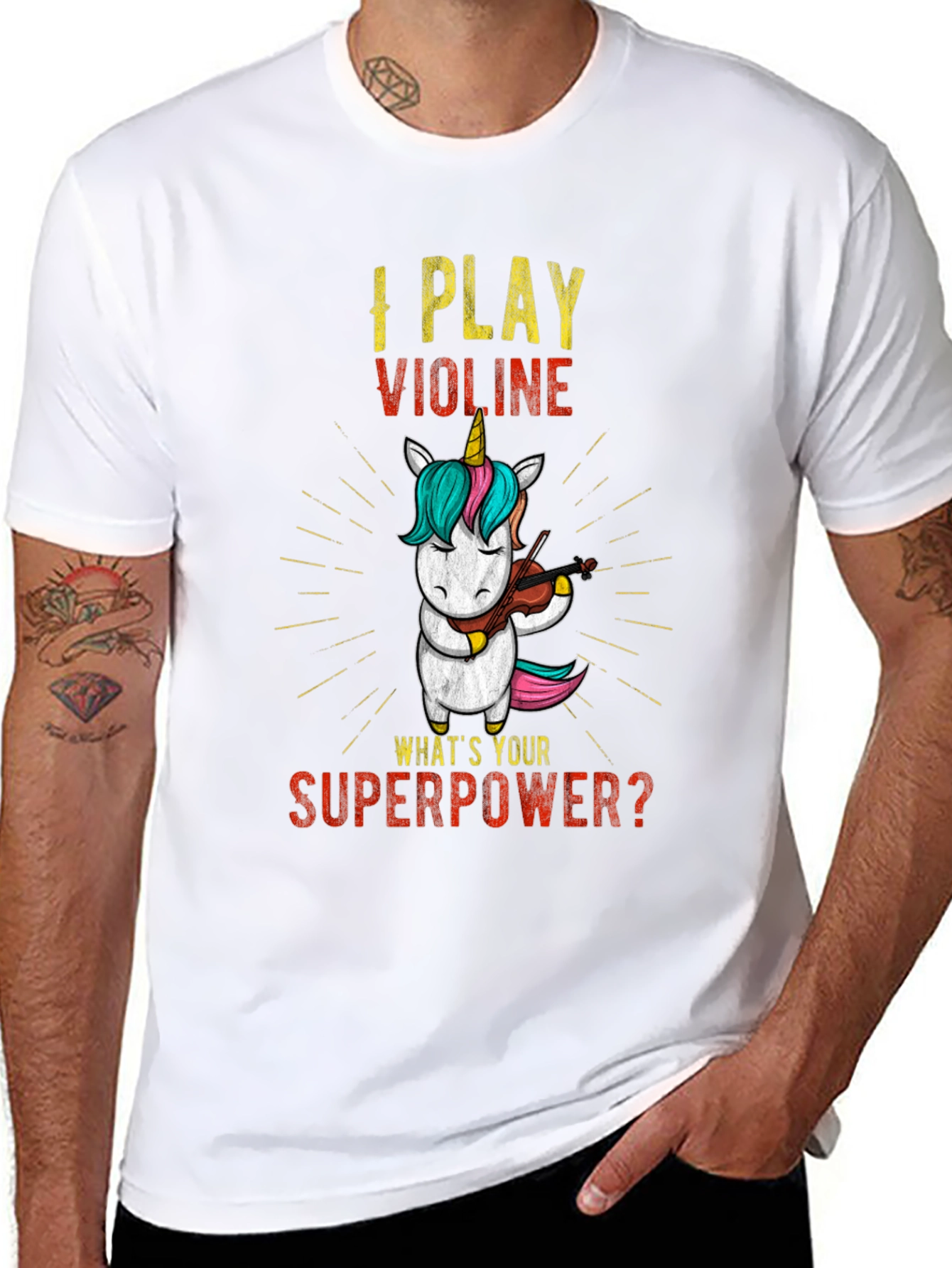 I Play Violin Unicorn T-Shirt