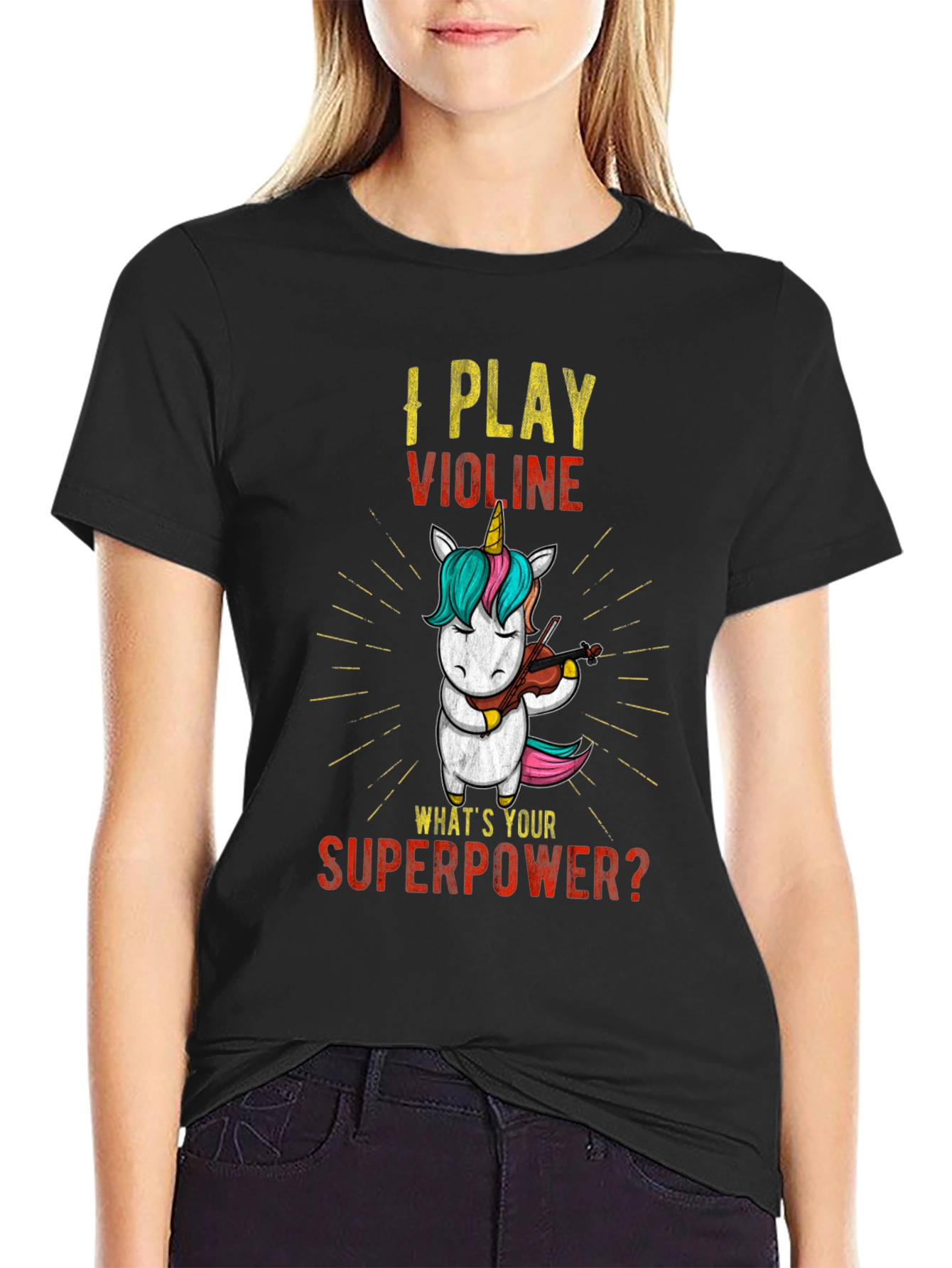 I Play Violin Unicorn T-Shirt