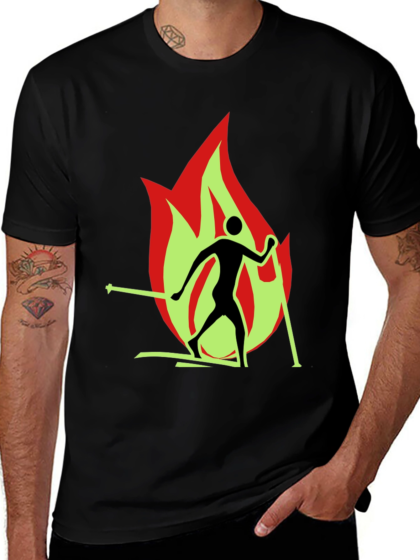 Flame Skiing T-Shirt