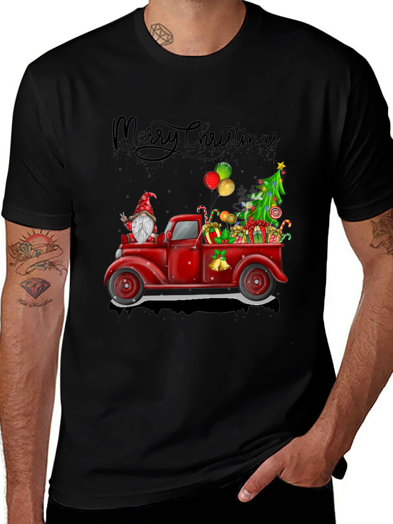 Festive Christmas Truck Graphic Tee