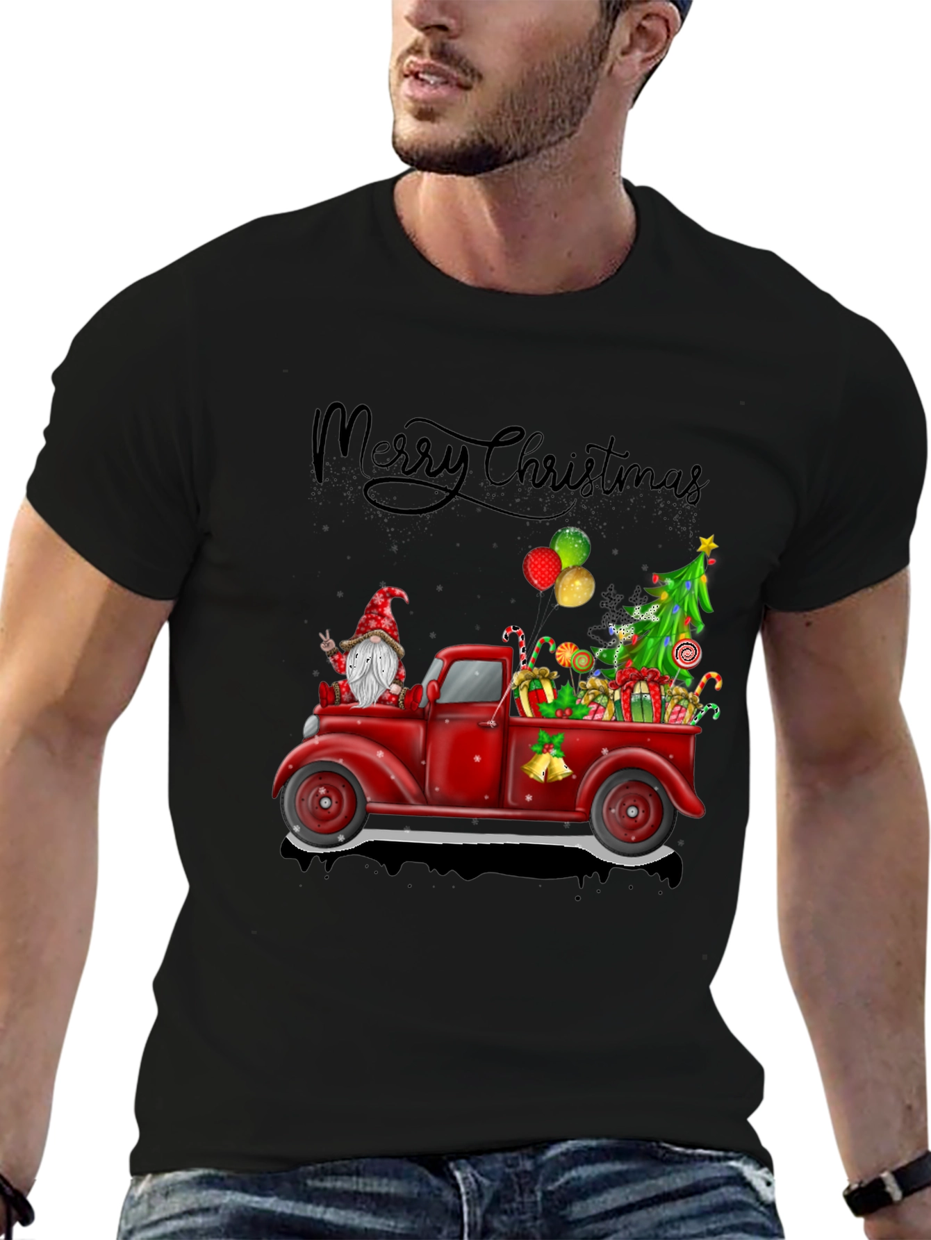 Festive Christmas Truck Graphic Tee
