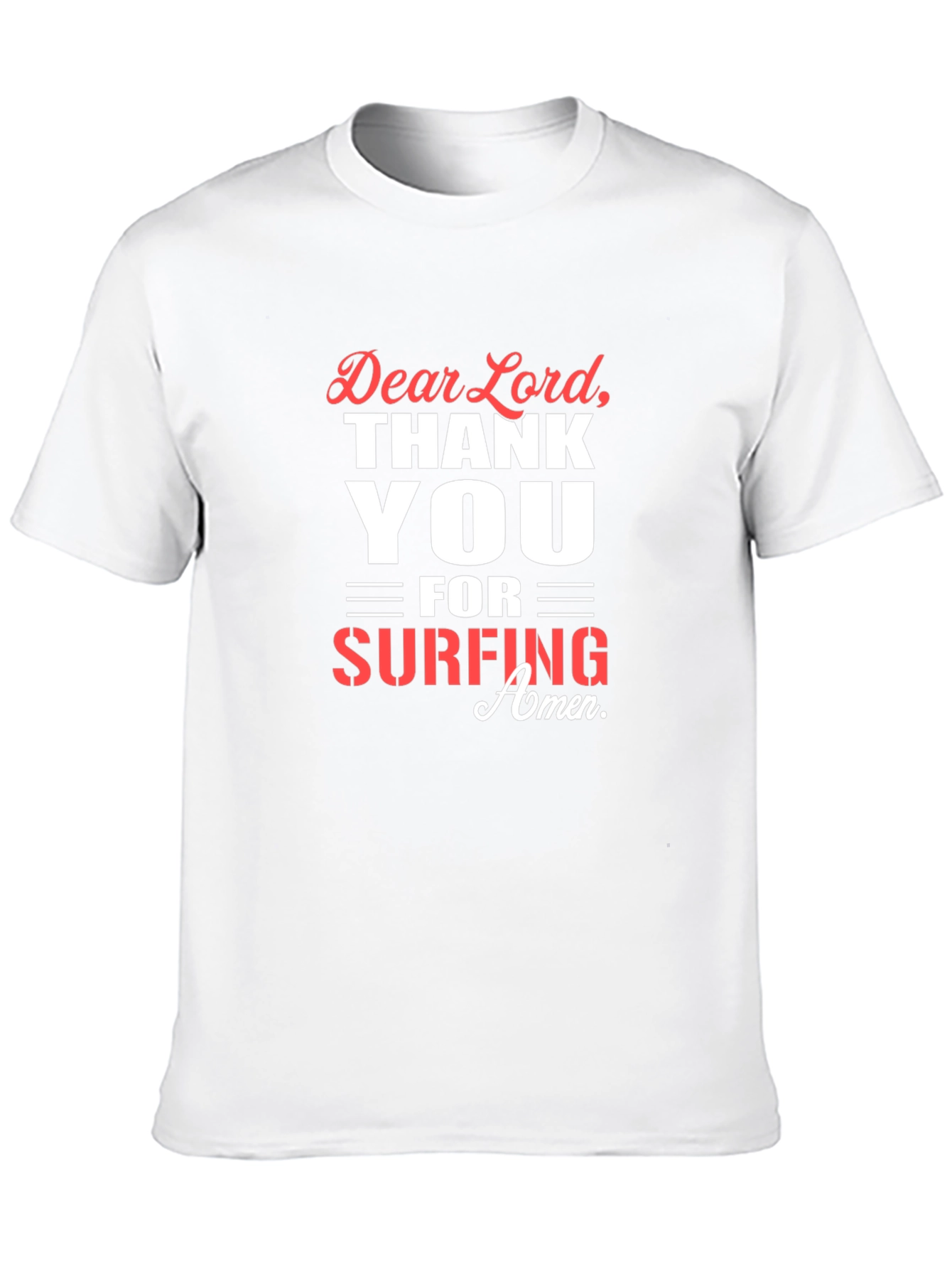Dear Lord Surfing Amen Black T-Shirt