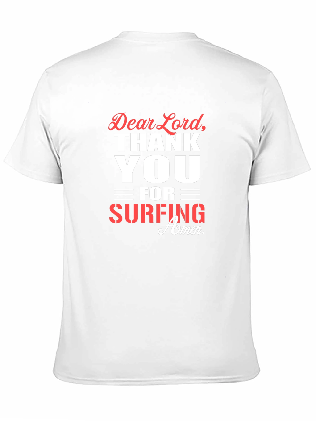 Dear Lord Surfing Amen Black T-Shirt