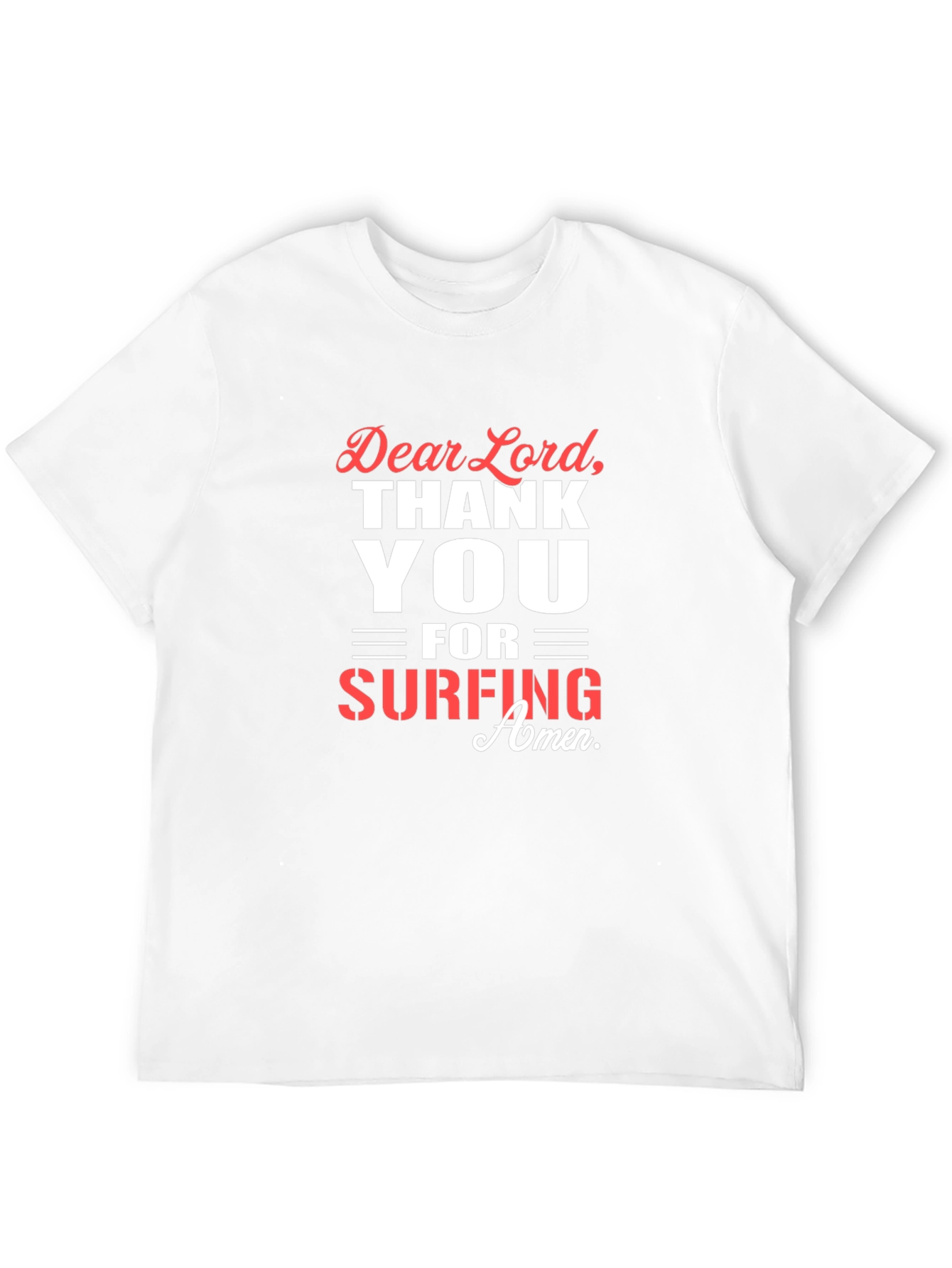 Dear Lord Surfing Amen Black T-Shirt