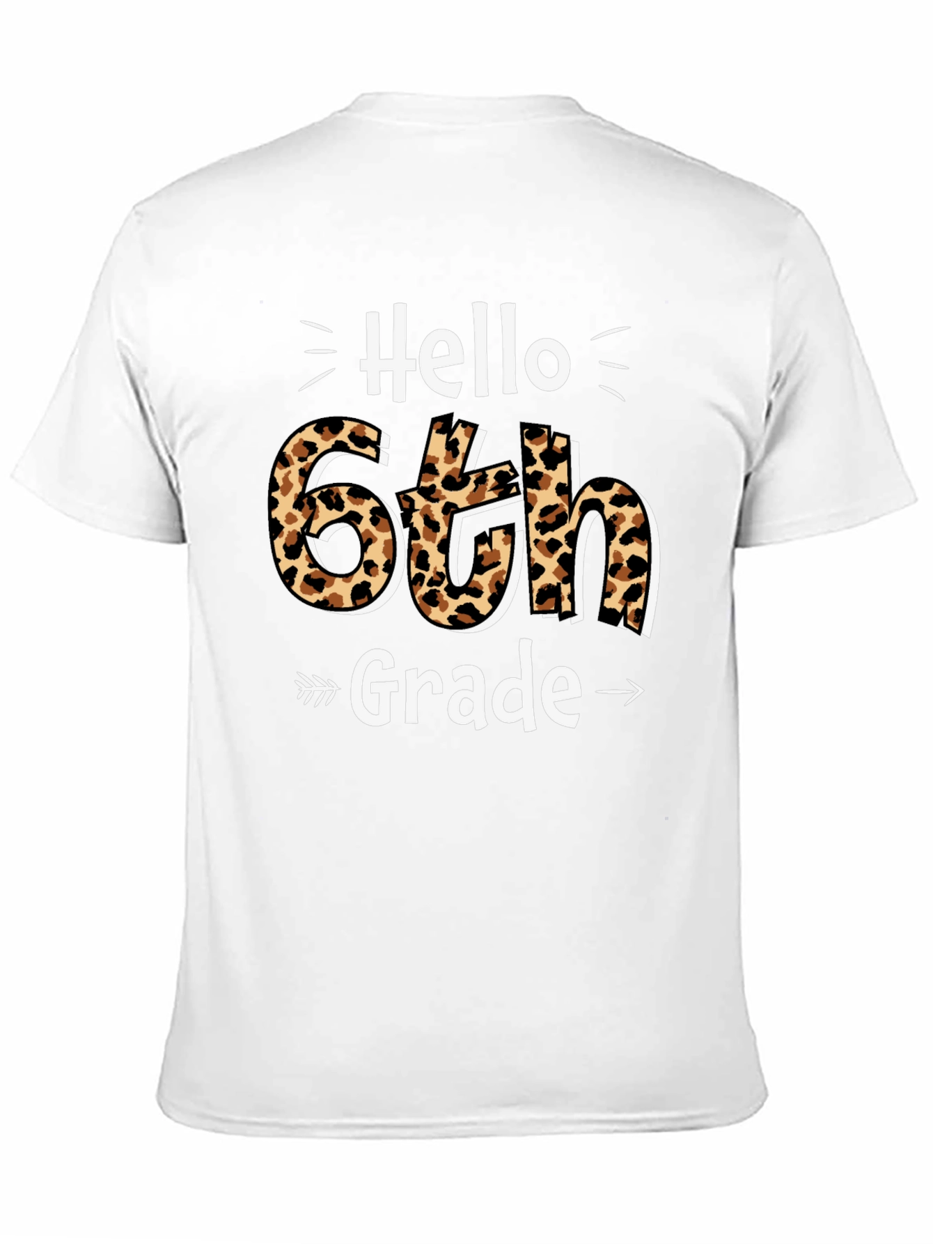 Hello 6th Grade Leopard Print T-Shirt