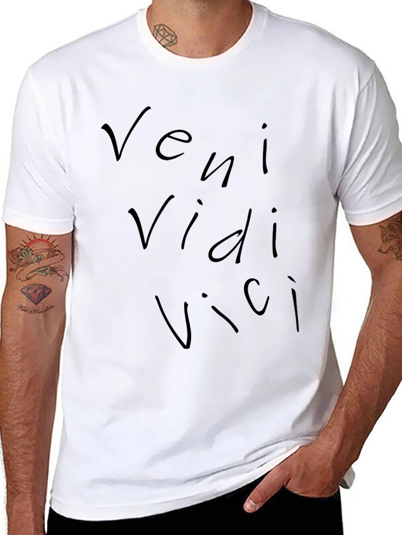 Veni Vidi Vici Black T-Shirt - Latin Quote Tee