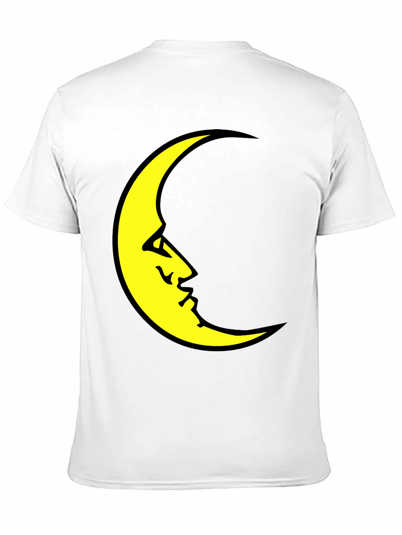 Crescent Moon Face Black T-Shirt