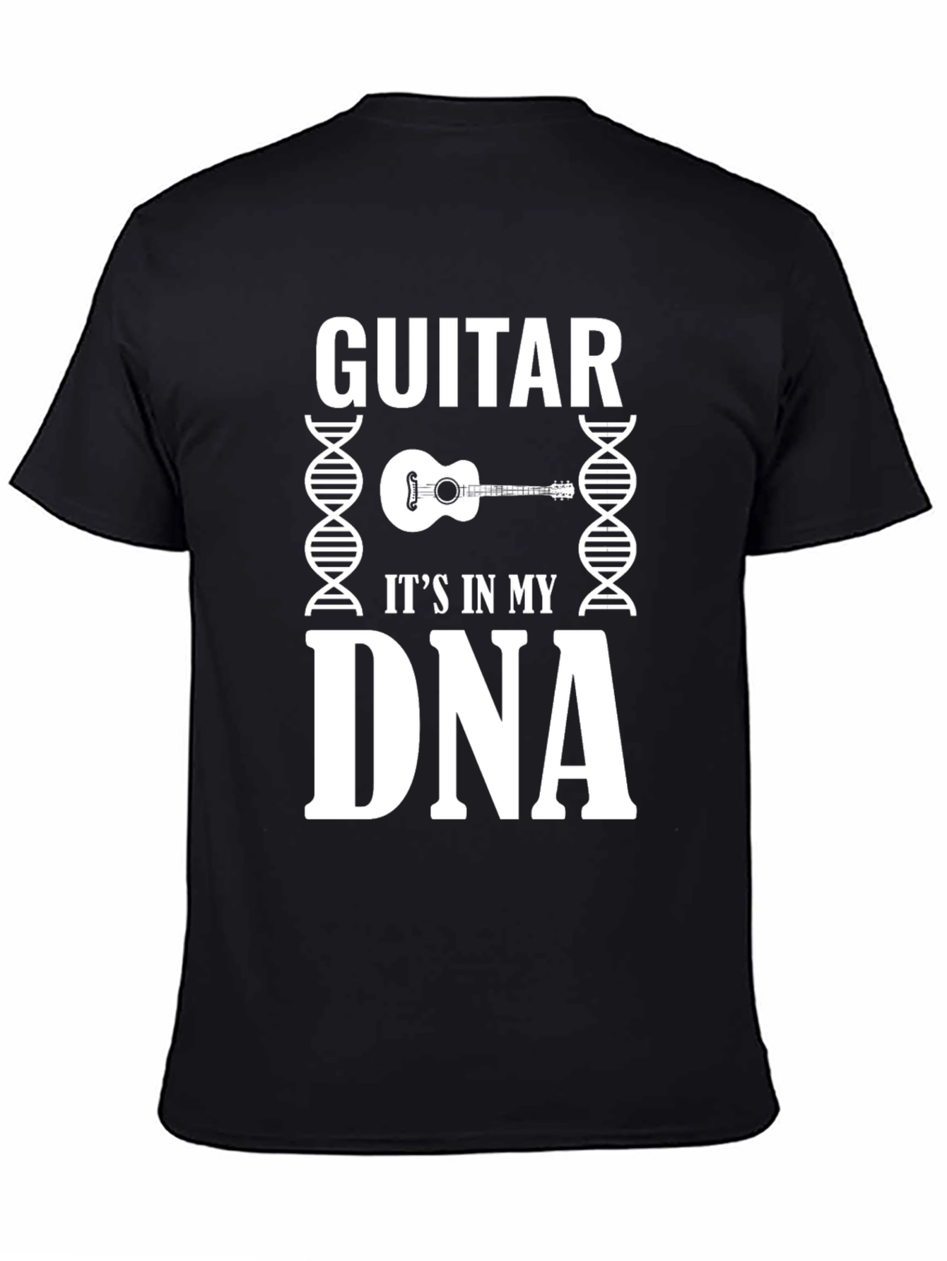 Guitar in DNA Mens Black Graphic Tee