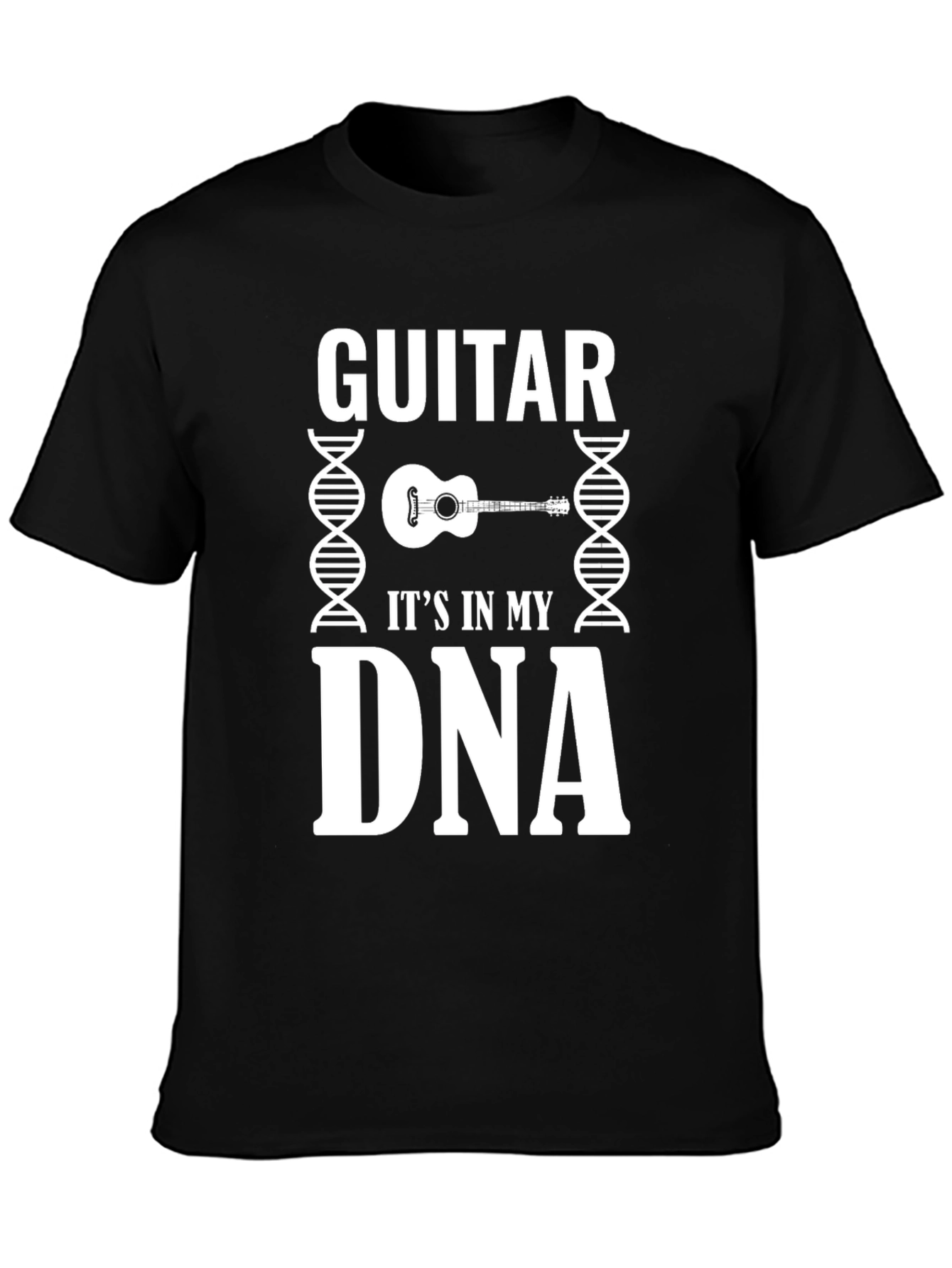 Guitar in DNA Mens Black Graphic Tee