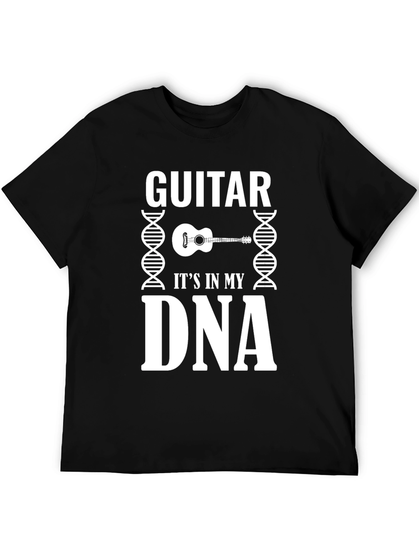 Guitar in DNA Mens Black Graphic Tee