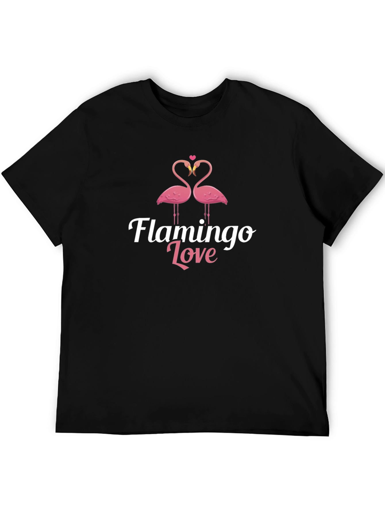 Flamingo Love Black Graphic Tee