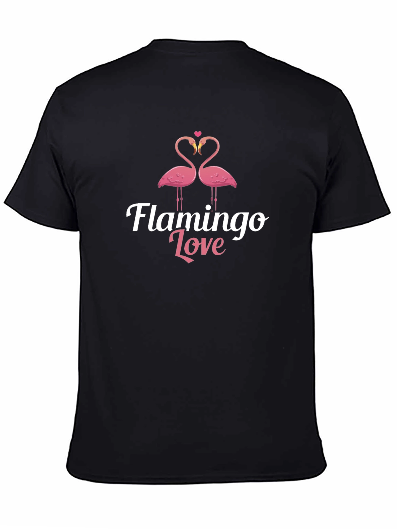 Flamingo Love Black Graphic Tee