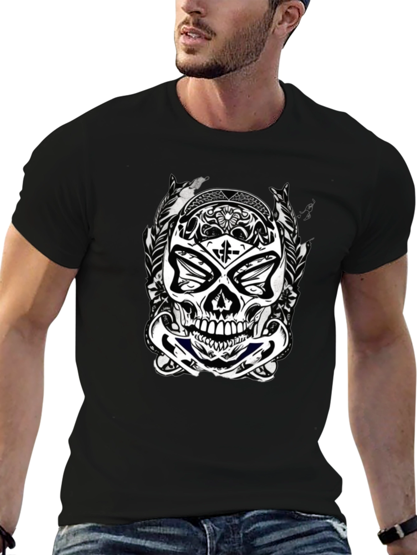 Skull Graphic Black T-Shirt for Men