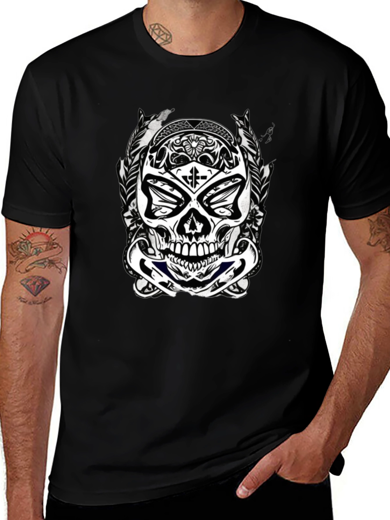Skull Graphic Black T-Shirt for Men
