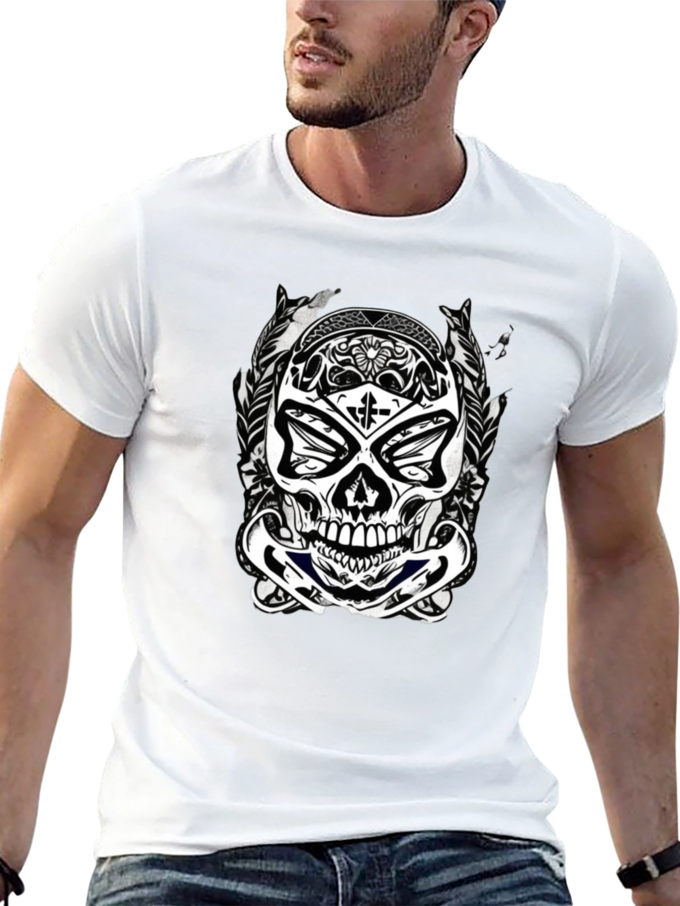 Skull Graphic Black T-Shirt for Men