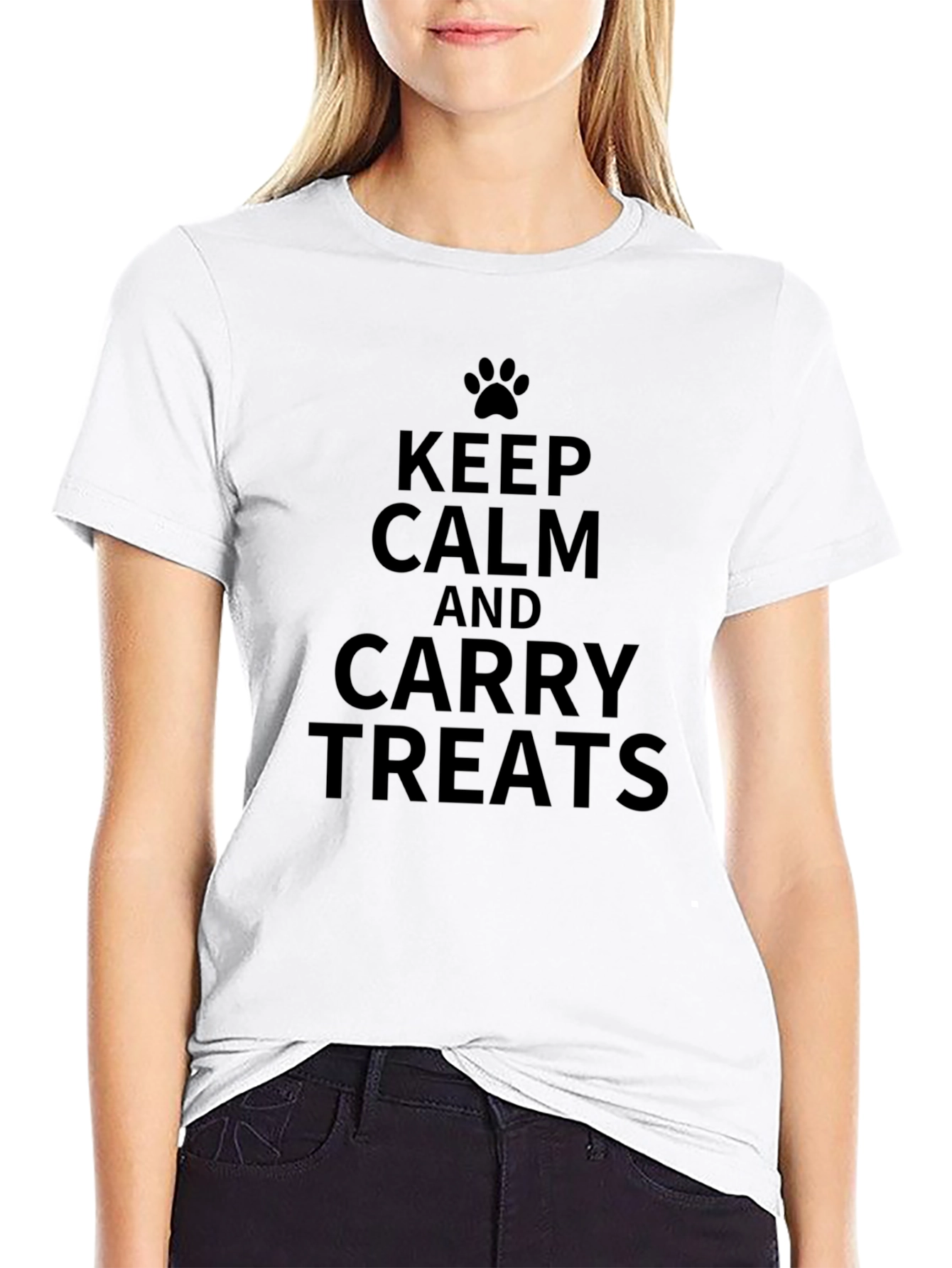 Keep Calm and Carry Treats Black T-Shirt