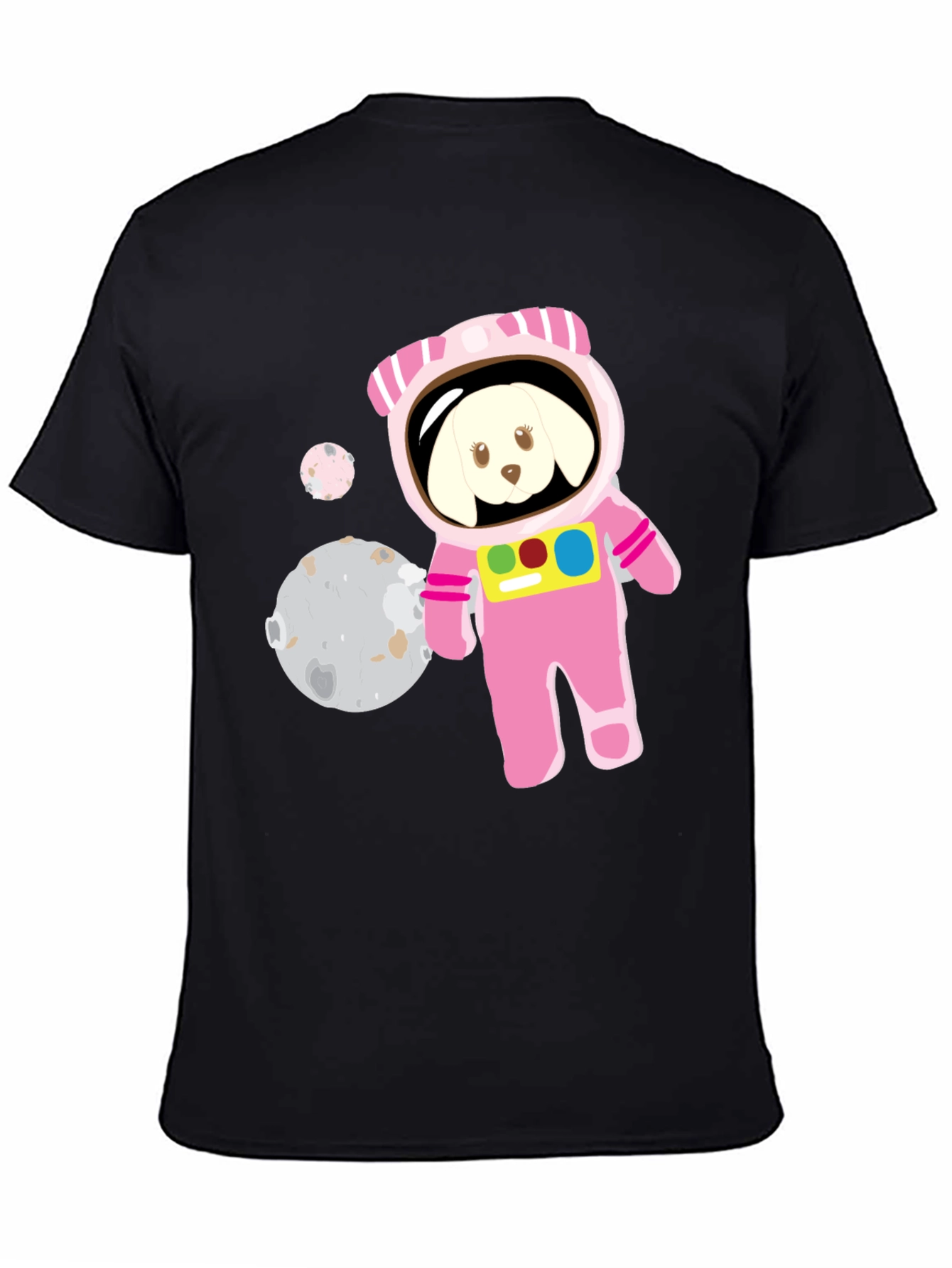 Dog Astronaut Graphic T-Shirt - Mens Black Tee