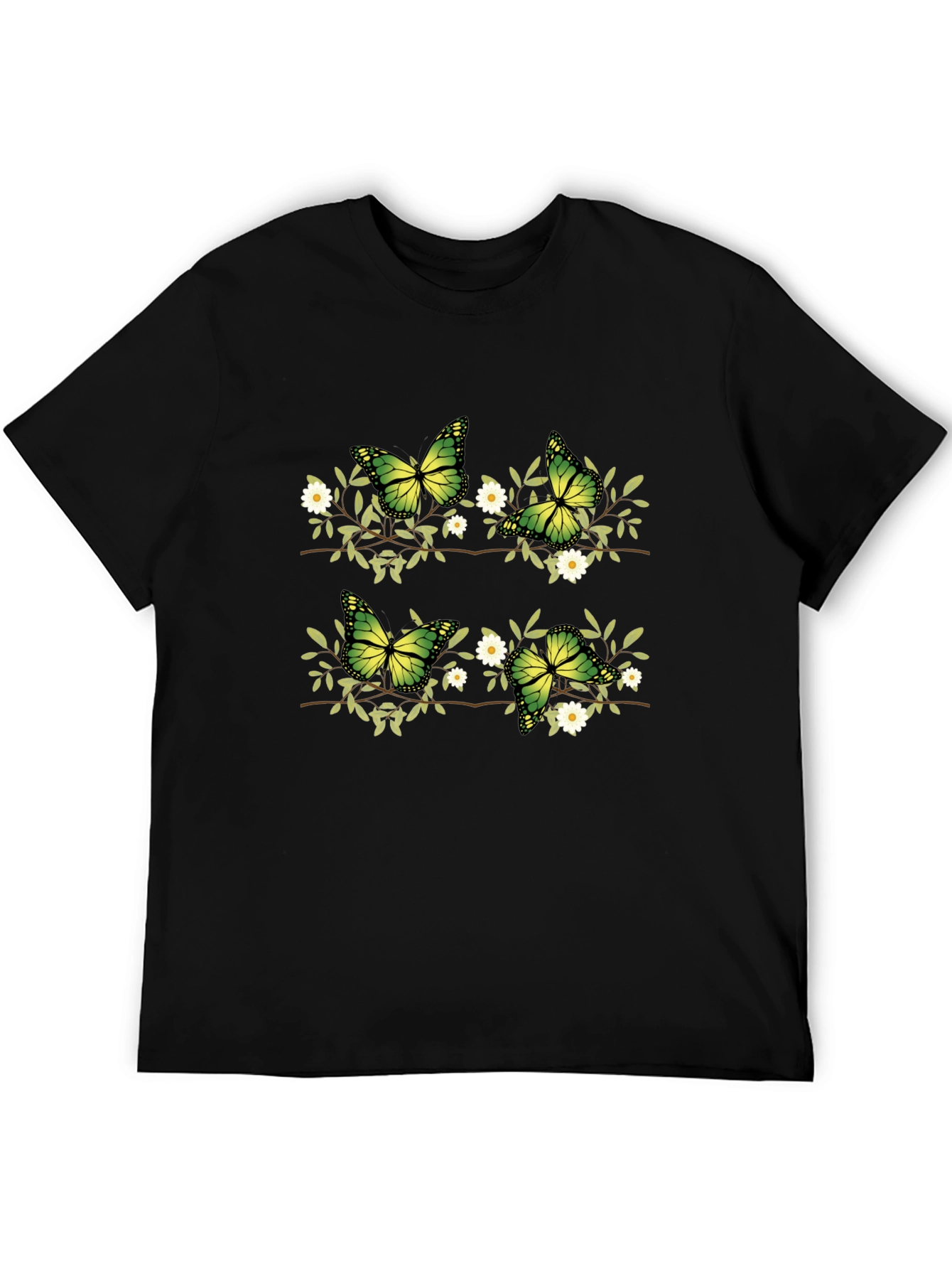 Butterfly Floral Graphic Print T-Shirt