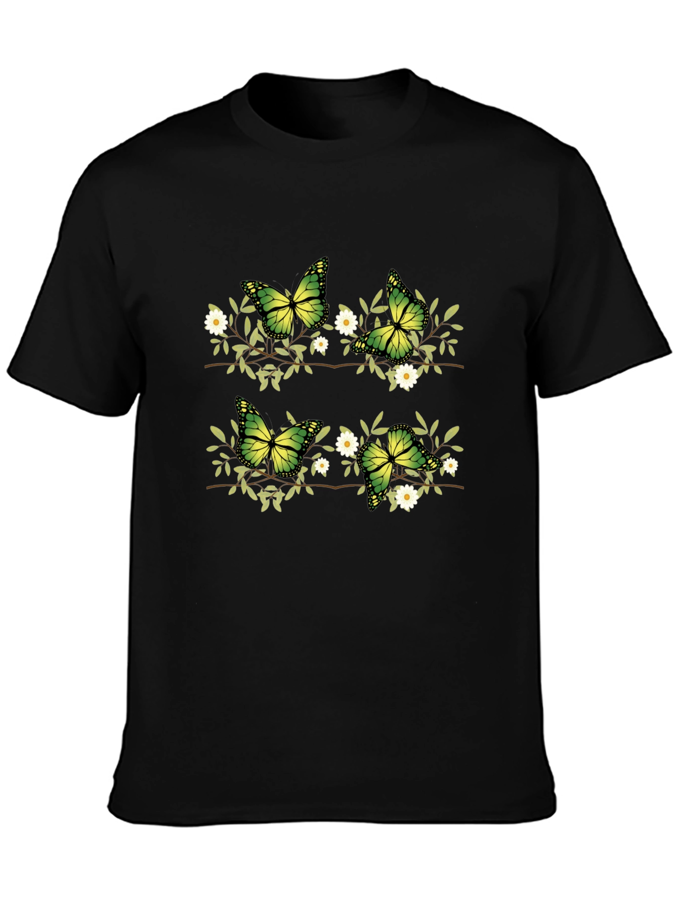 Butterfly Floral Graphic Print T-Shirt
