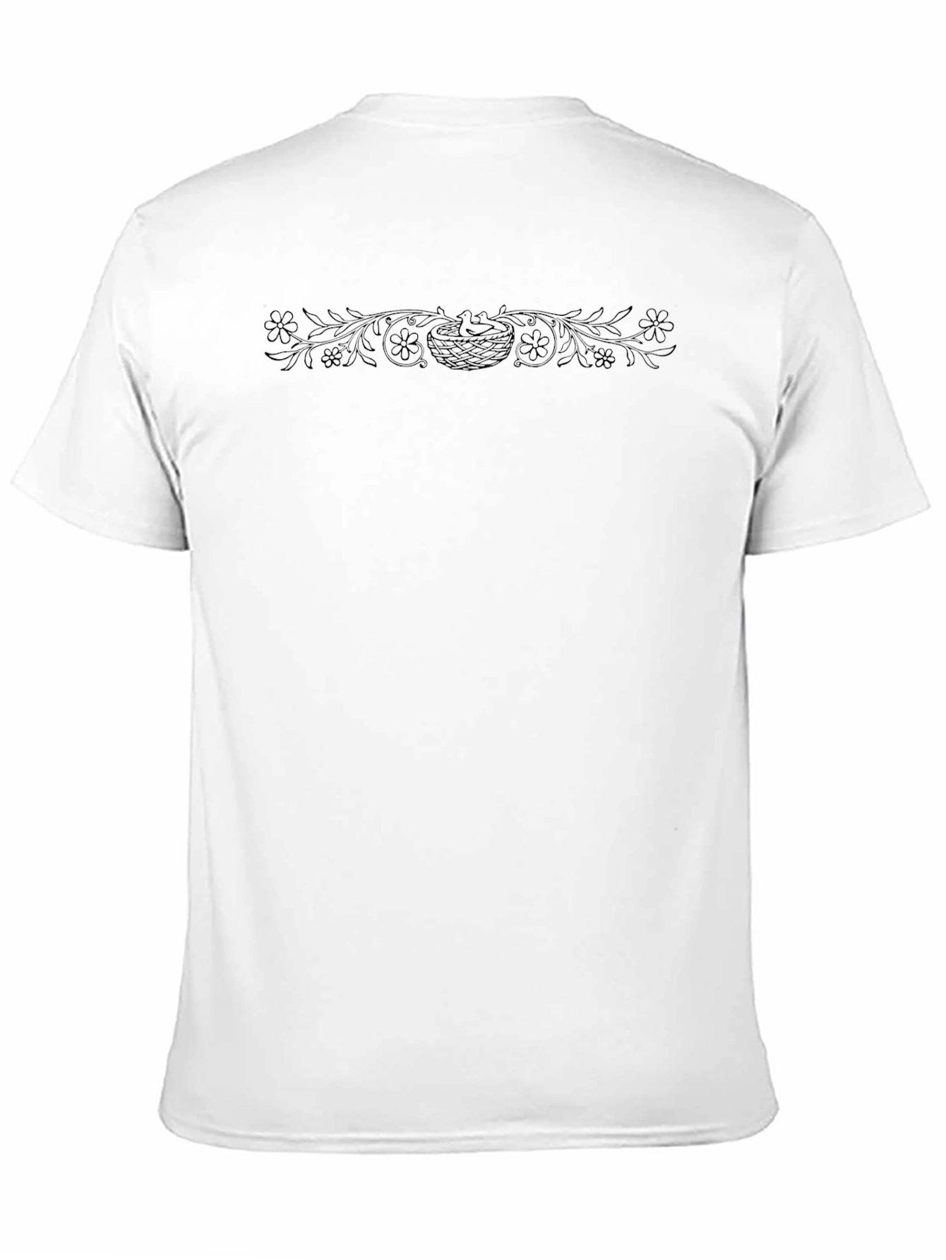 Mens Black Floral Graphic Tee