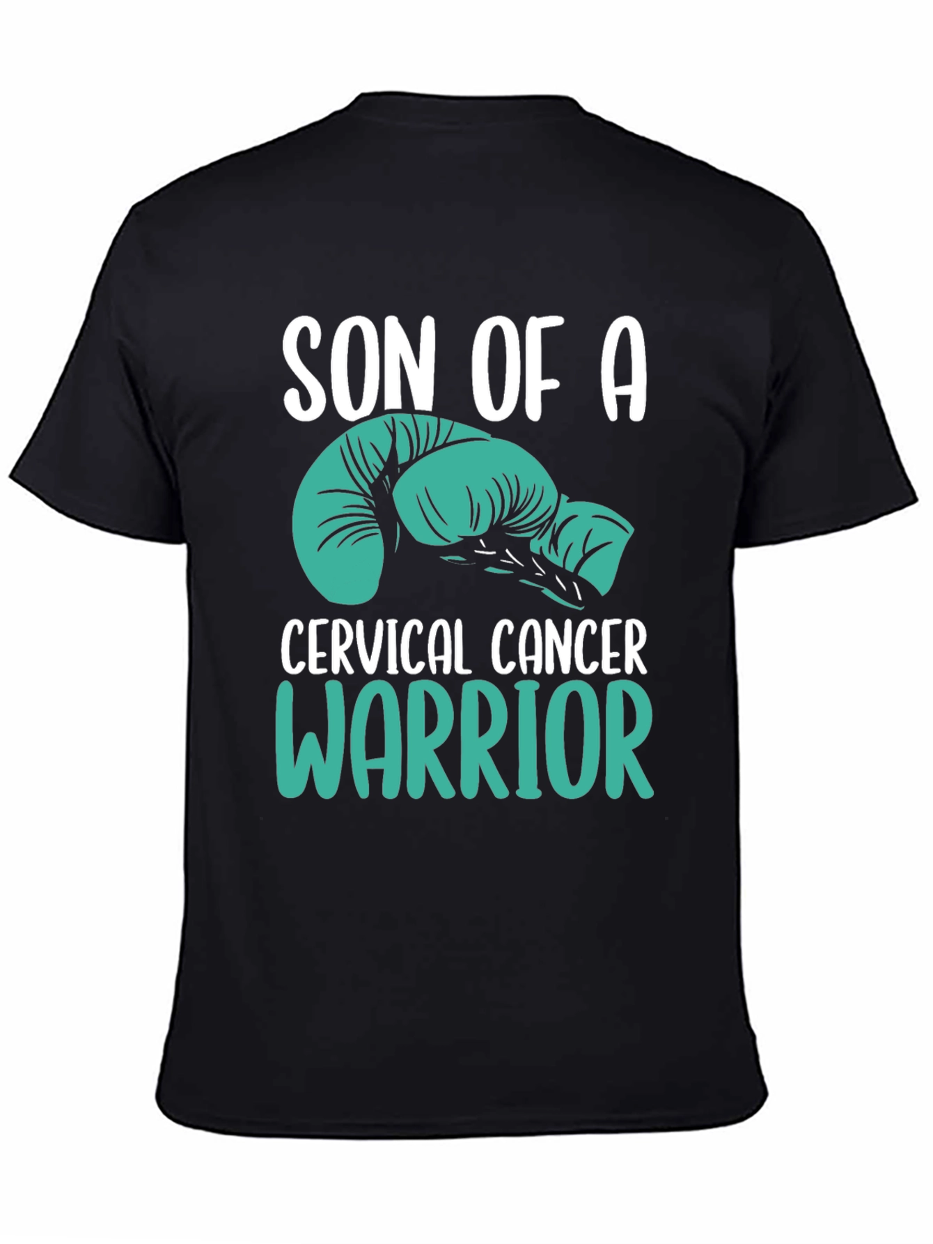 Cervical Cancer Warrior T-Shirt - Teal Boxing Gloves