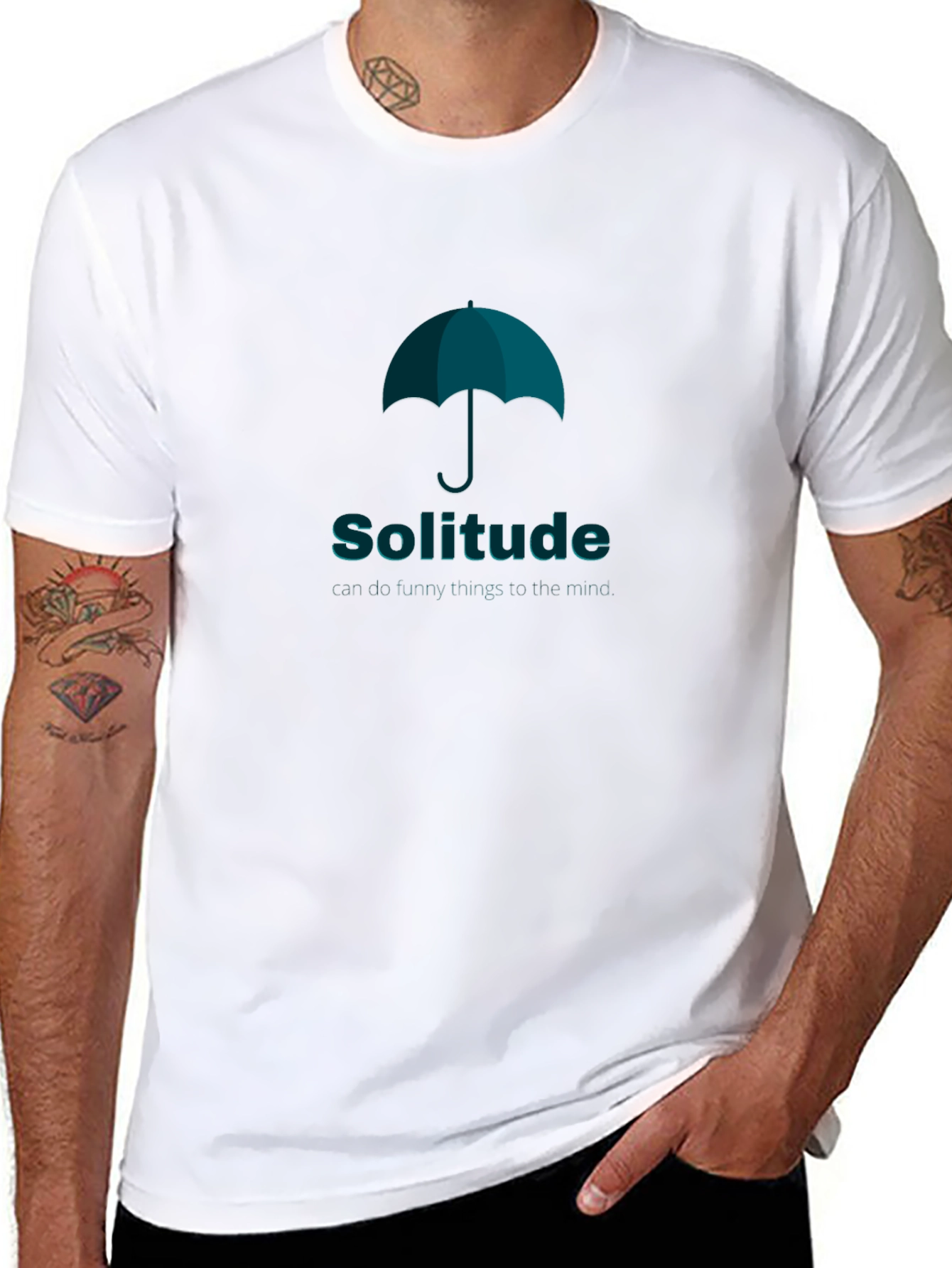 Solitude Umbrella Graphic Tee - Stylish Comfort