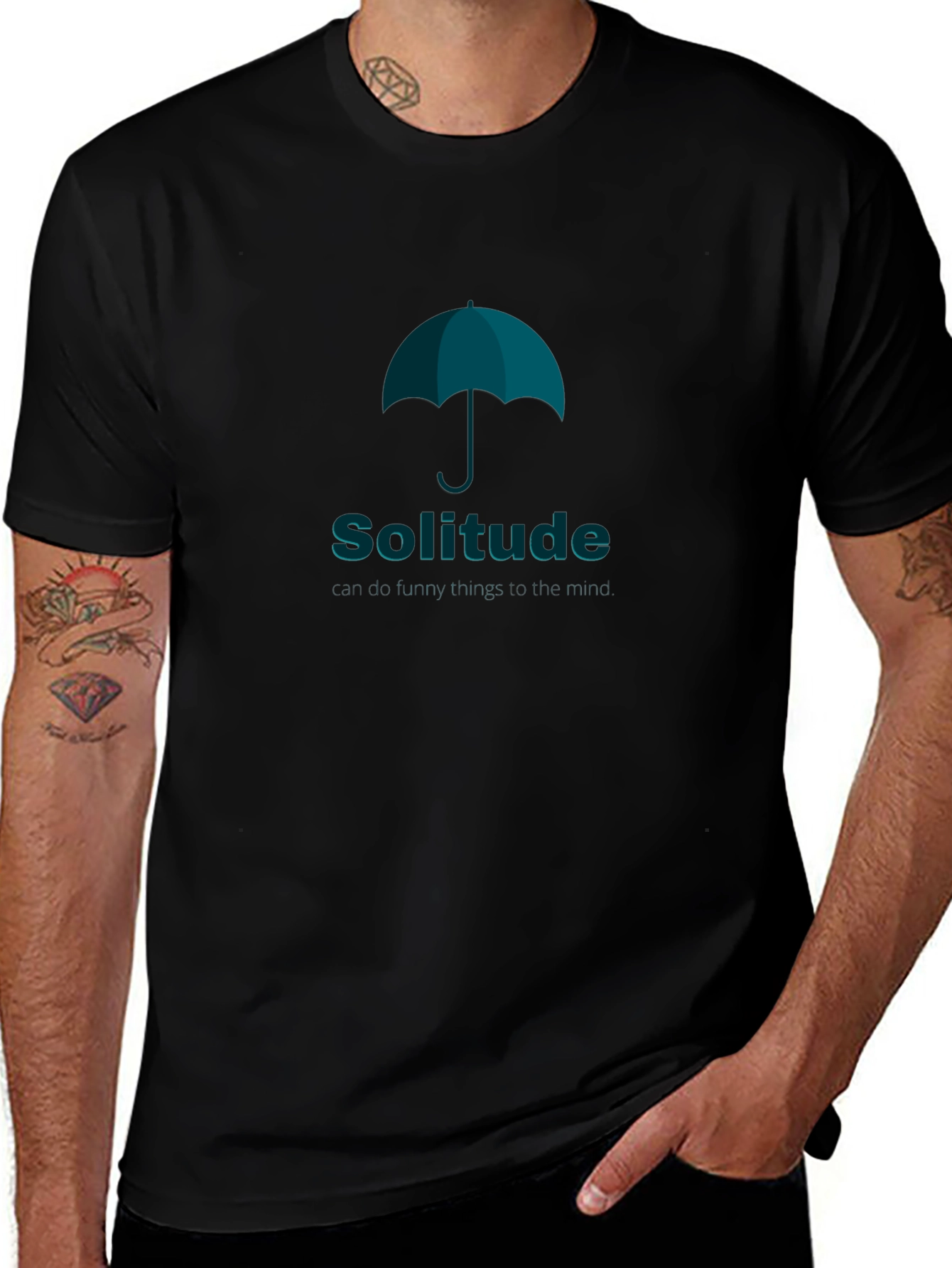 Solitude Umbrella Graphic Tee - Stylish Comfort
