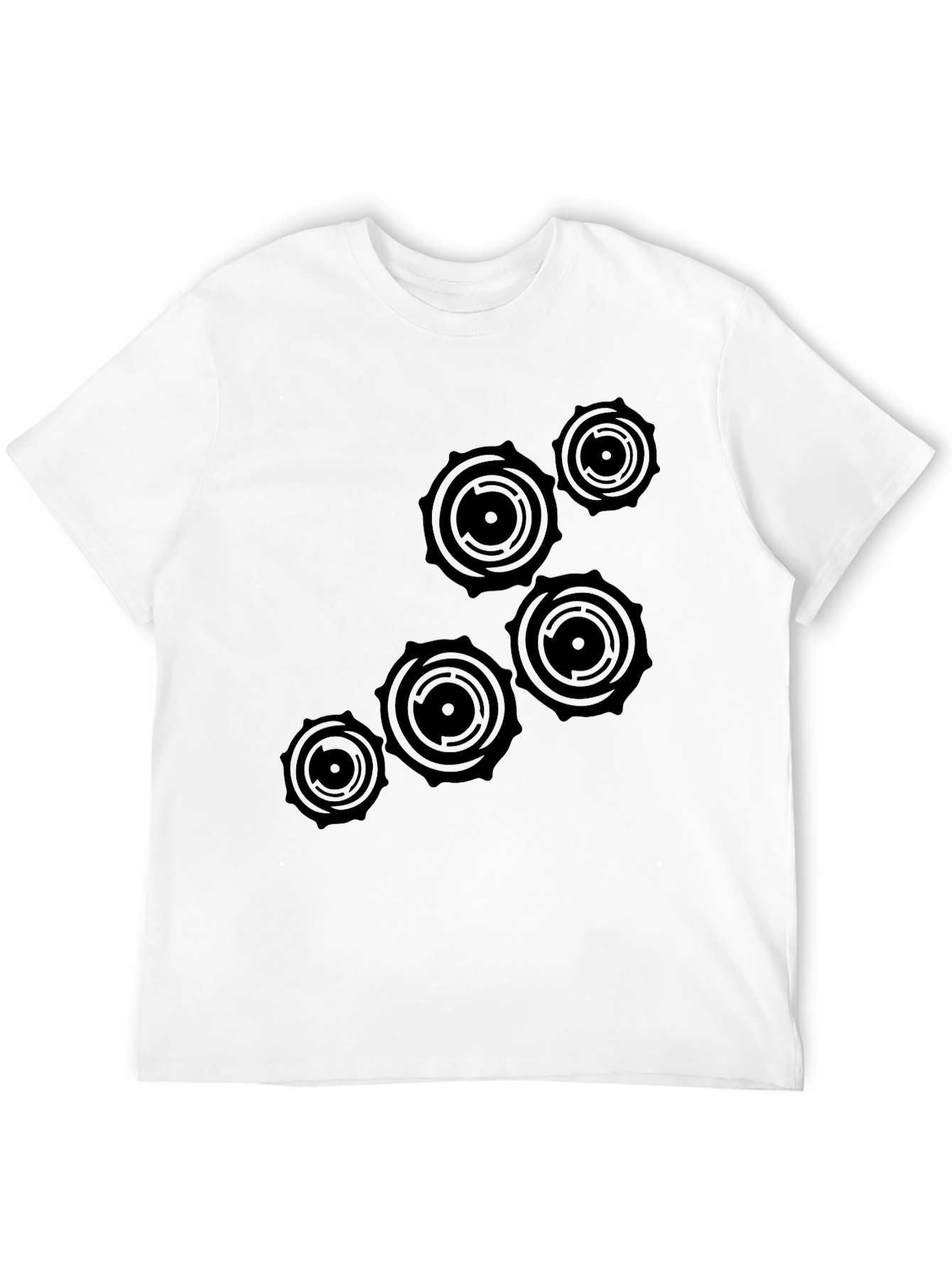 Abstract Circle Design Black T-Shirt
