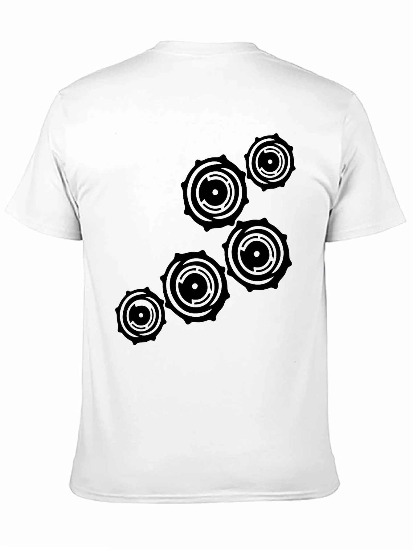 Abstract Circle Design Black T-Shirt