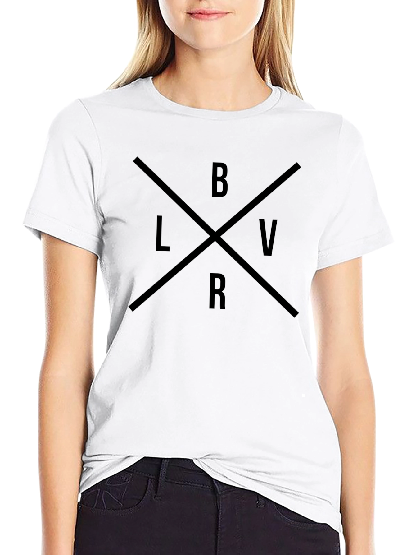 Stylish Black Graphic Tee - BLVR Cross Design
