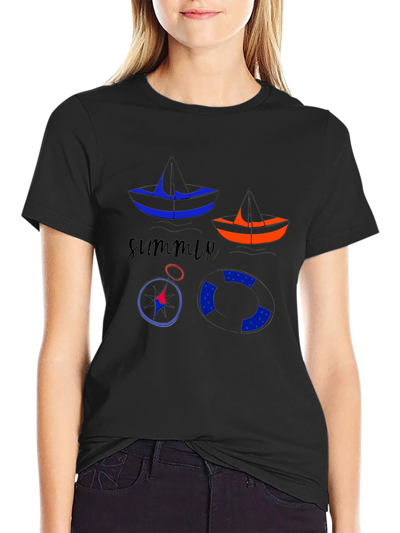 Summer Vibes T-Shirt with Nautical Design