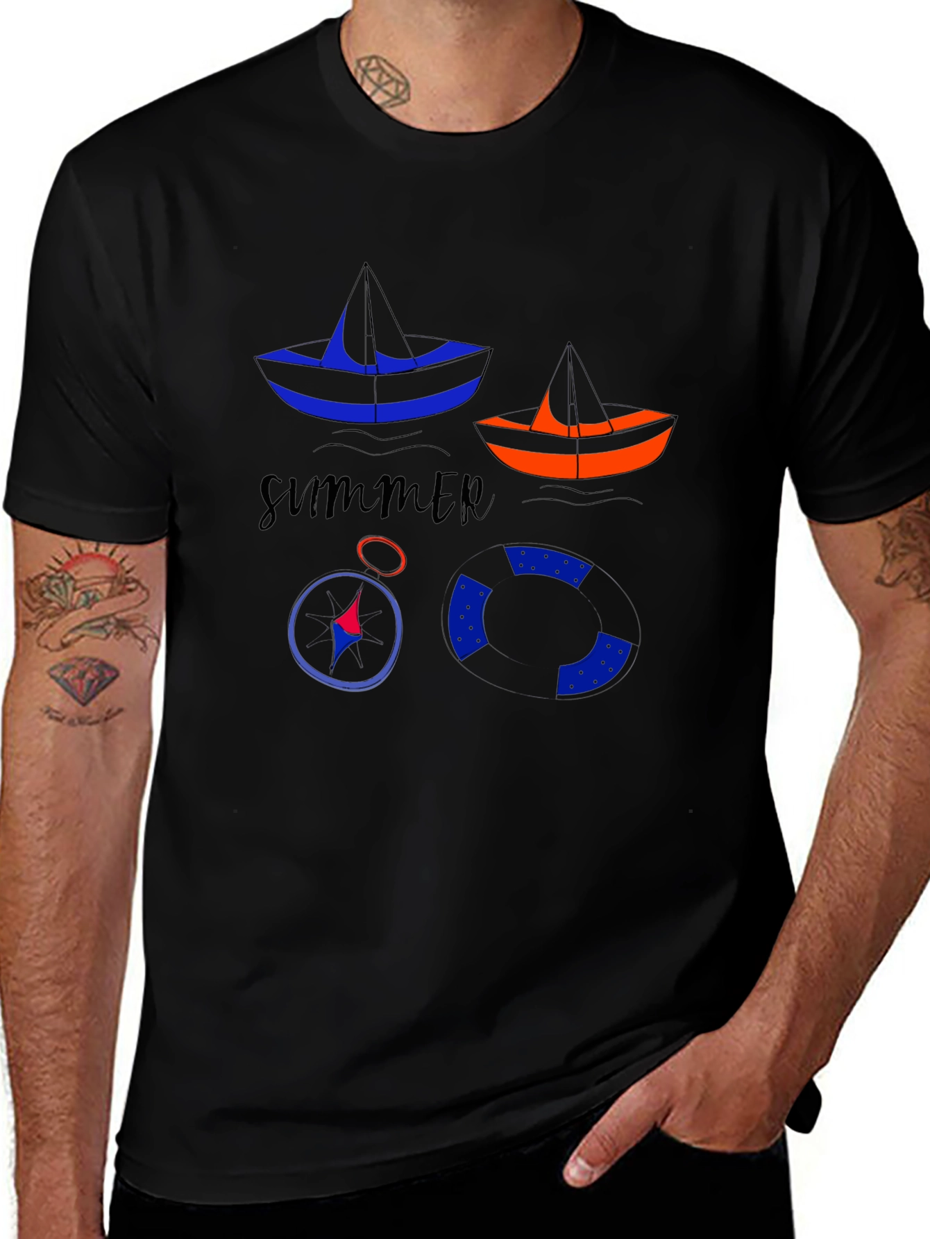 Summer Vibes T-Shirt with Nautical Design