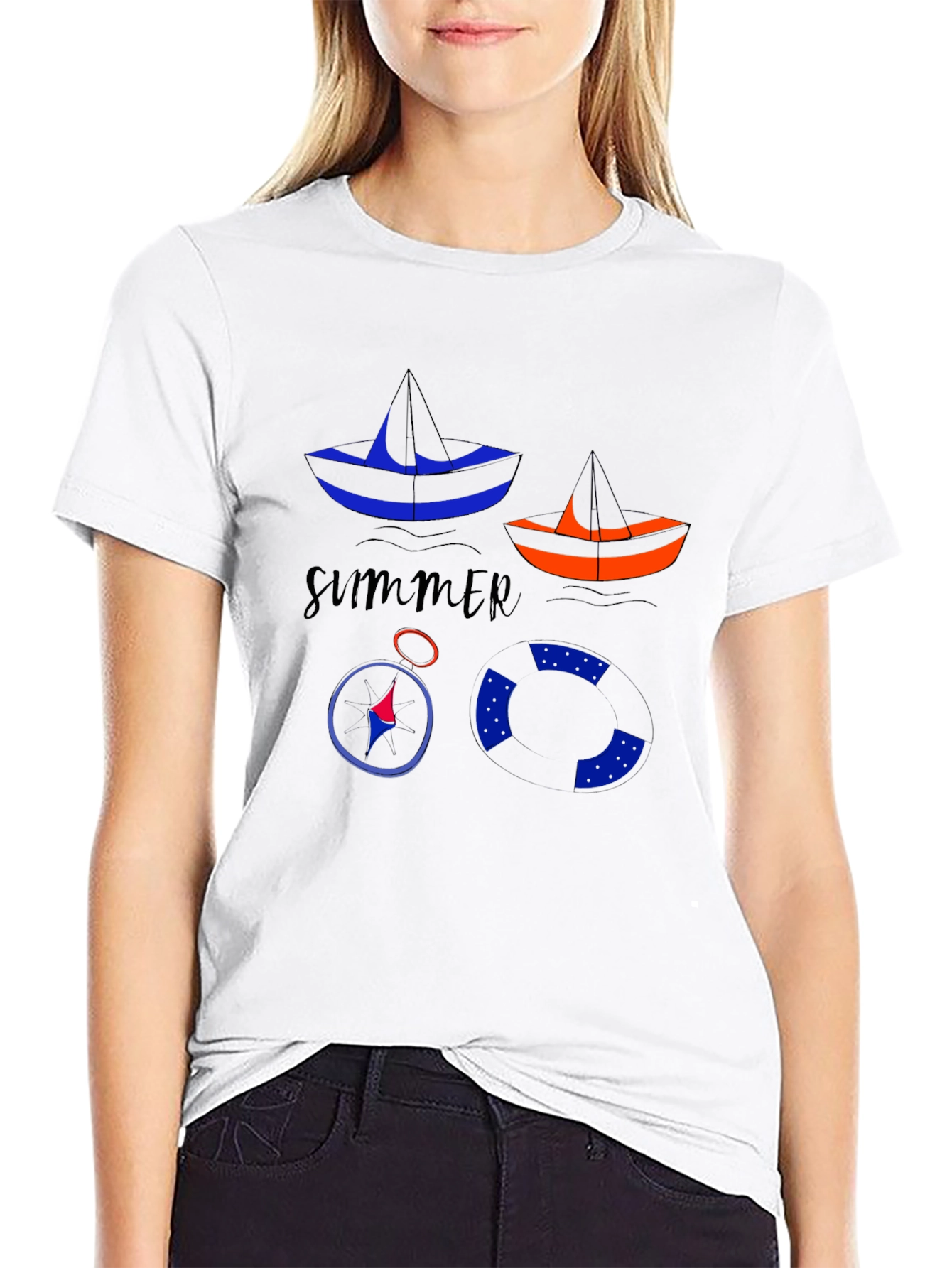 Summer Vibes T-Shirt with Nautical Design
