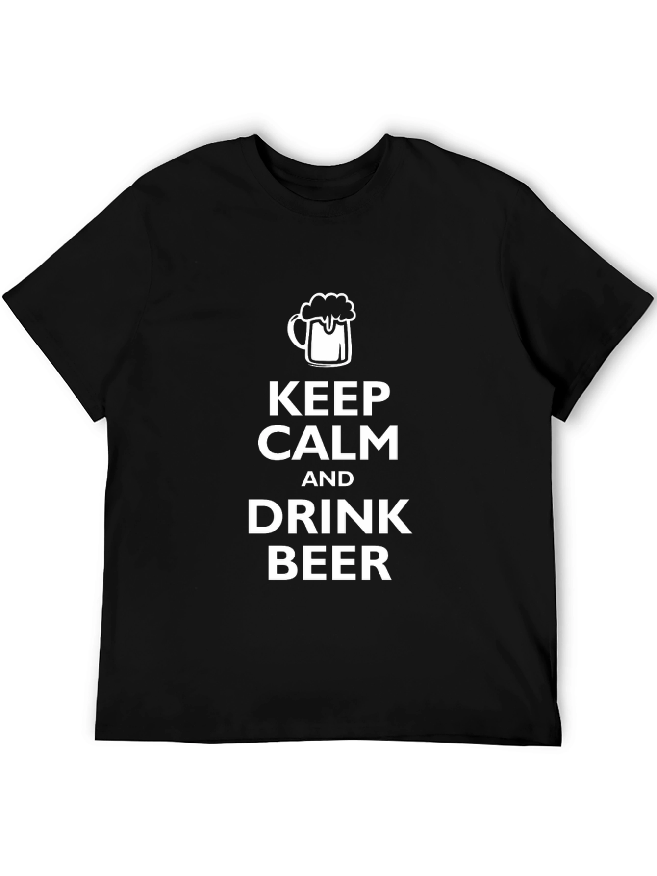 Keep Calm and Drink Beer Graphic Tee - Black