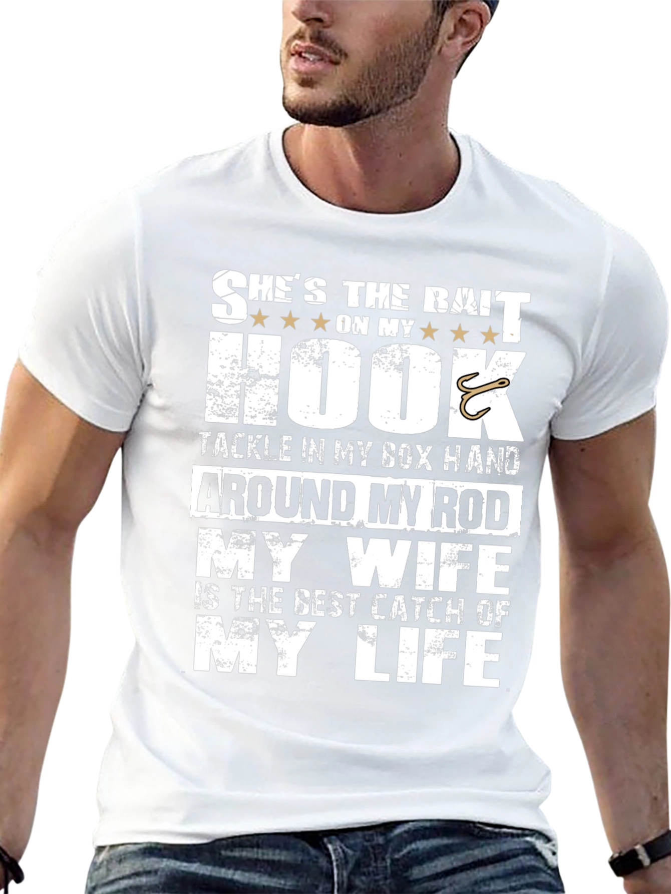 Fishing T-Shirt: Shes the Bait On My Hook