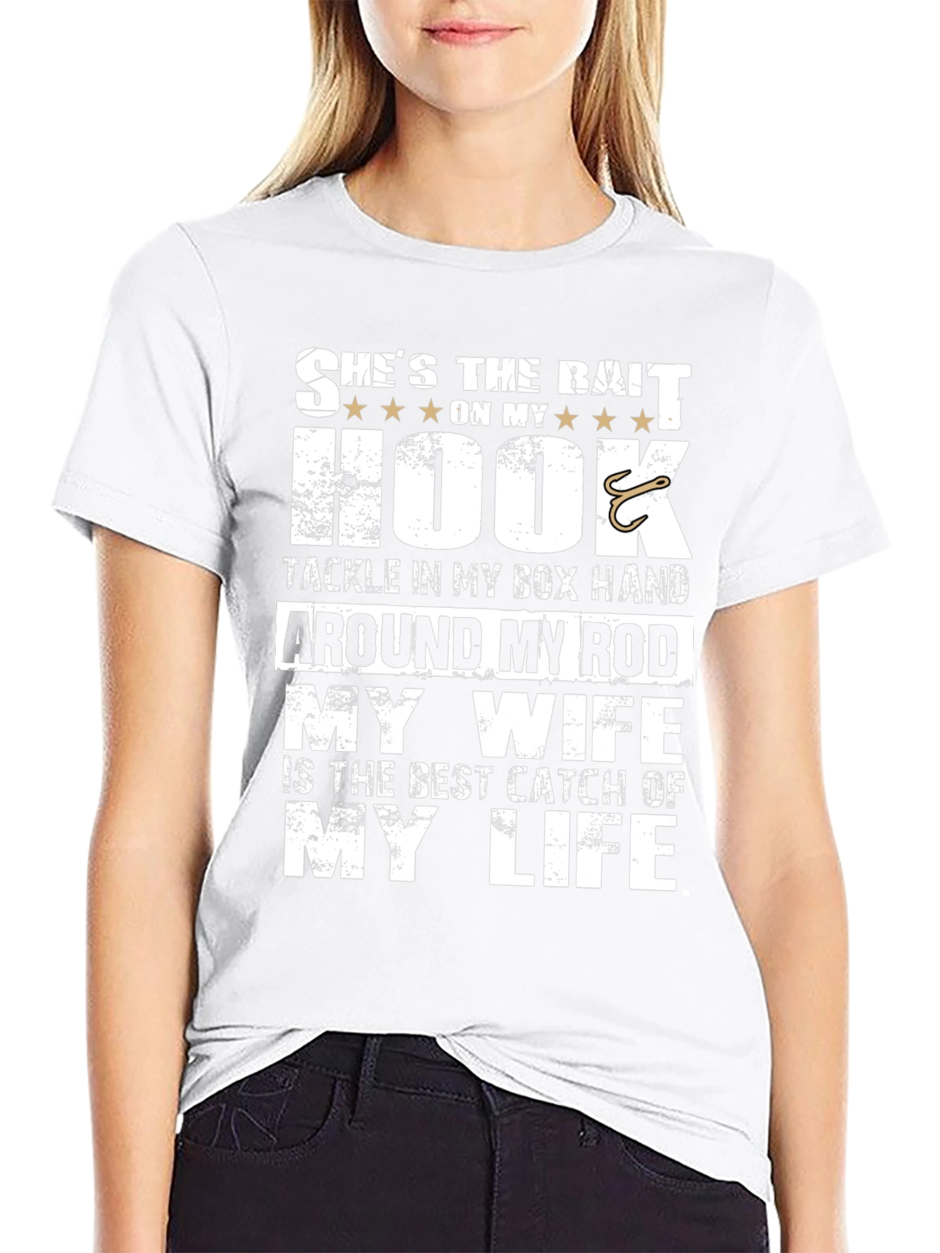 Fishing T-Shirt: Shes the Bait On My Hook