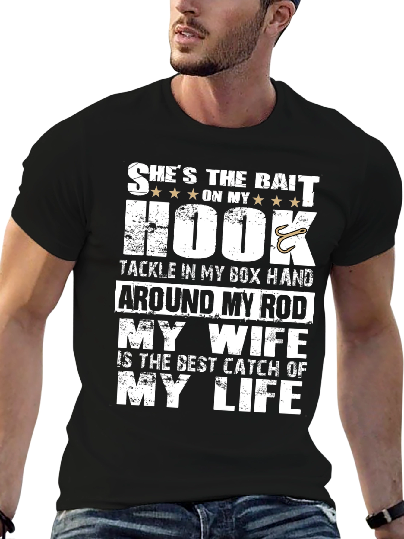 Fishing T-Shirt: Shes the Bait On My Hook