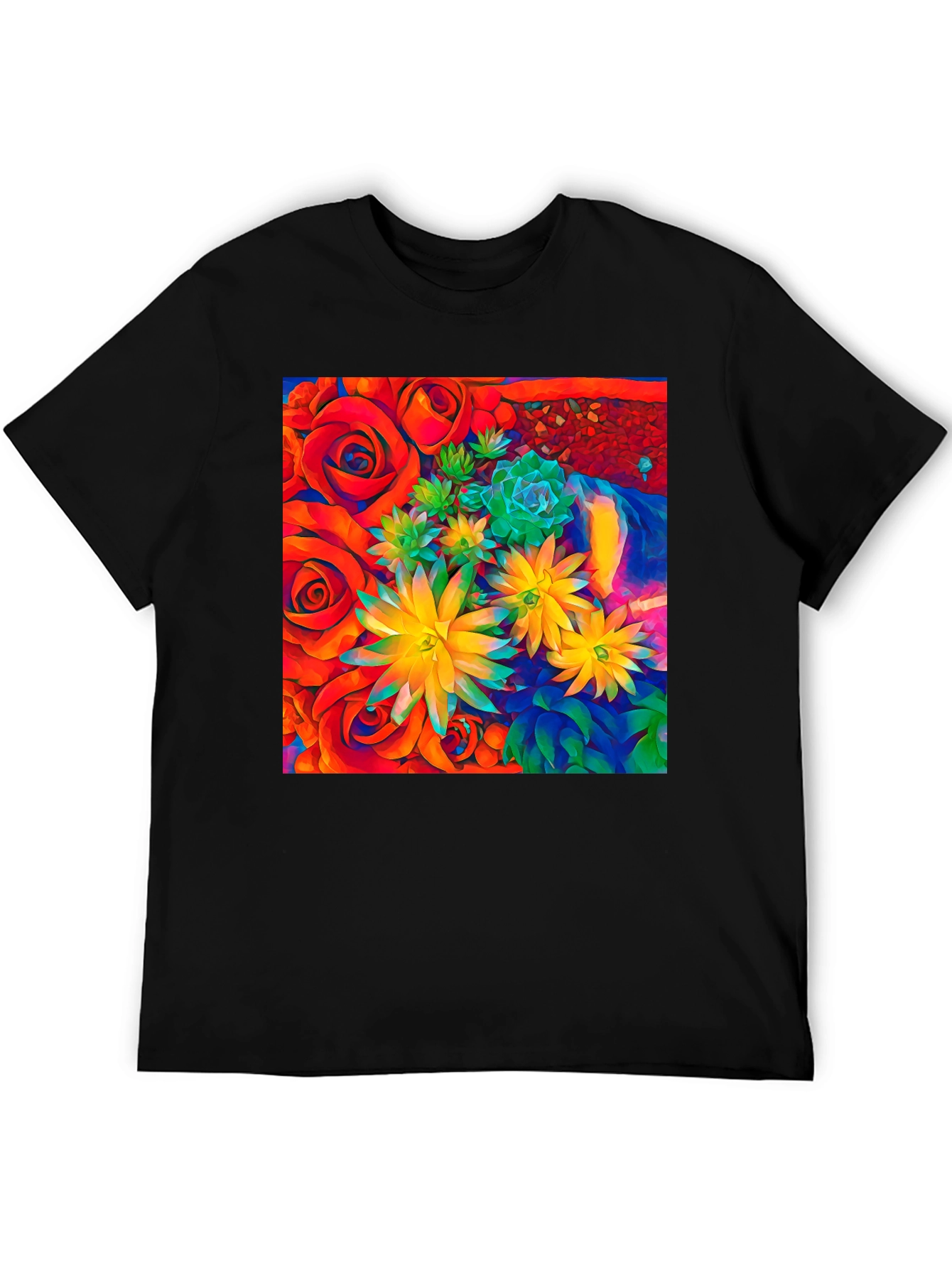 Floral Graphic Tee - Vibrant Abstract Design