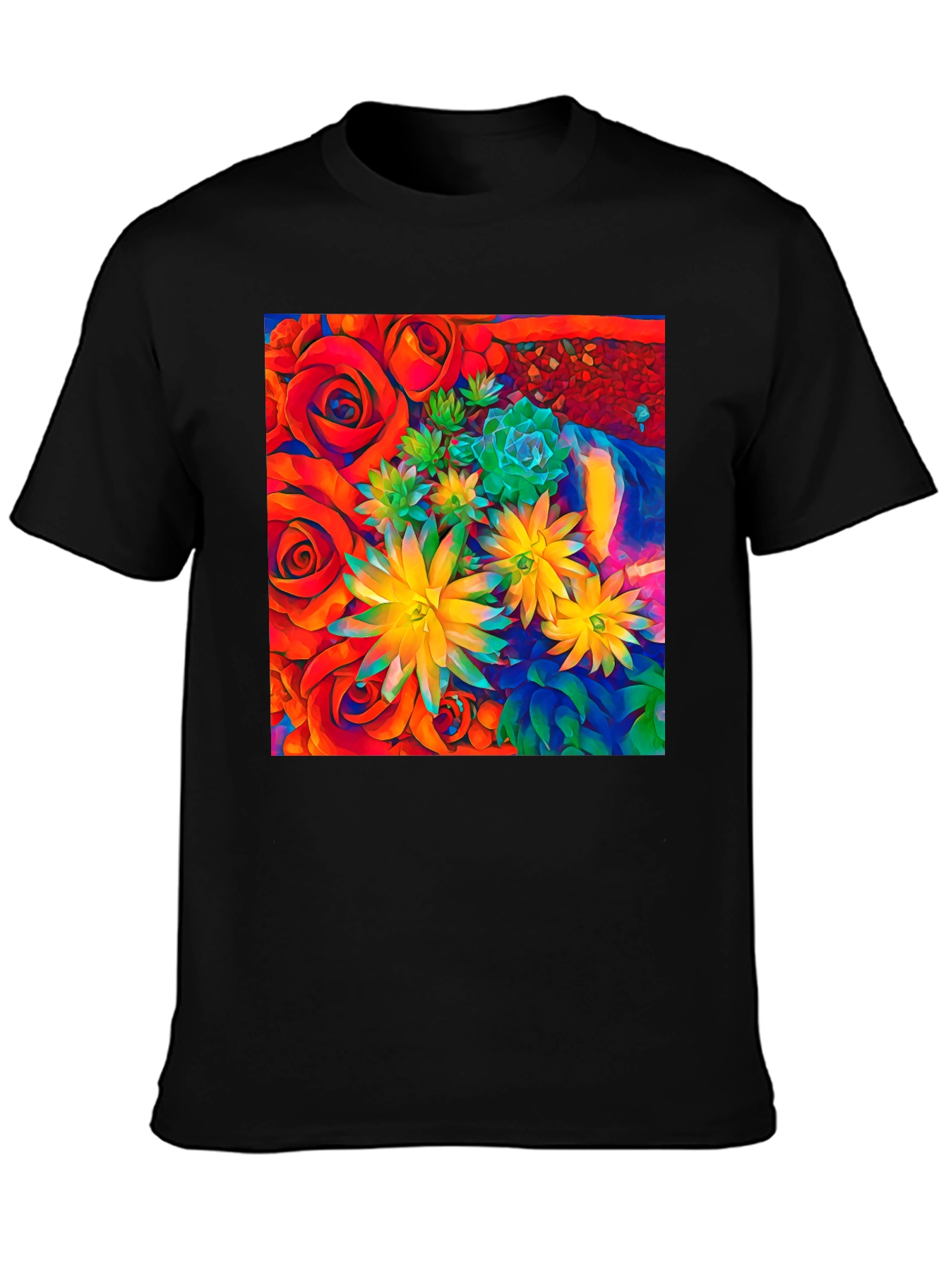 Floral Graphic Tee - Vibrant Abstract Design