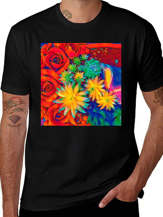 Floral Graphic Tee - Vibrant Abstract Design