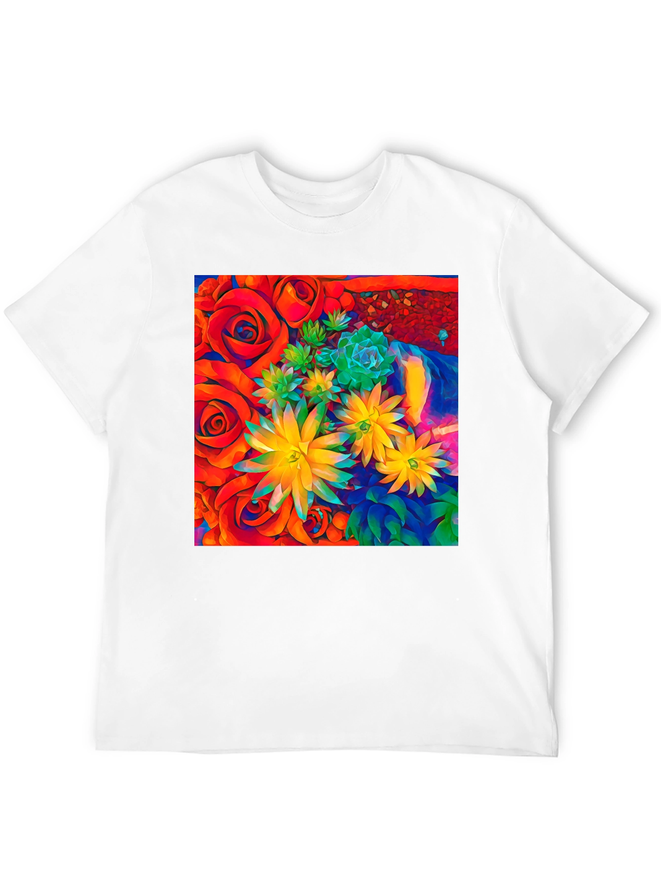 Floral Graphic Tee - Vibrant Abstract Design