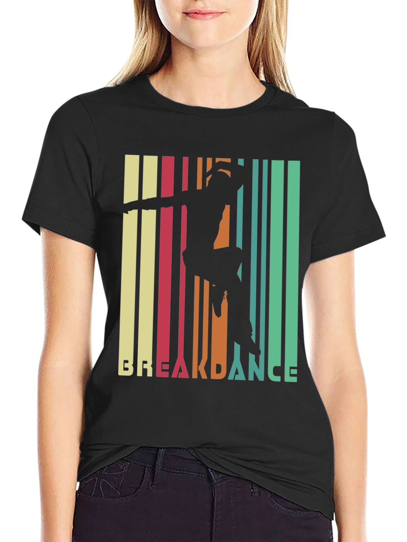 Retro Breakdance Silhouette Graphic T-Shirt
